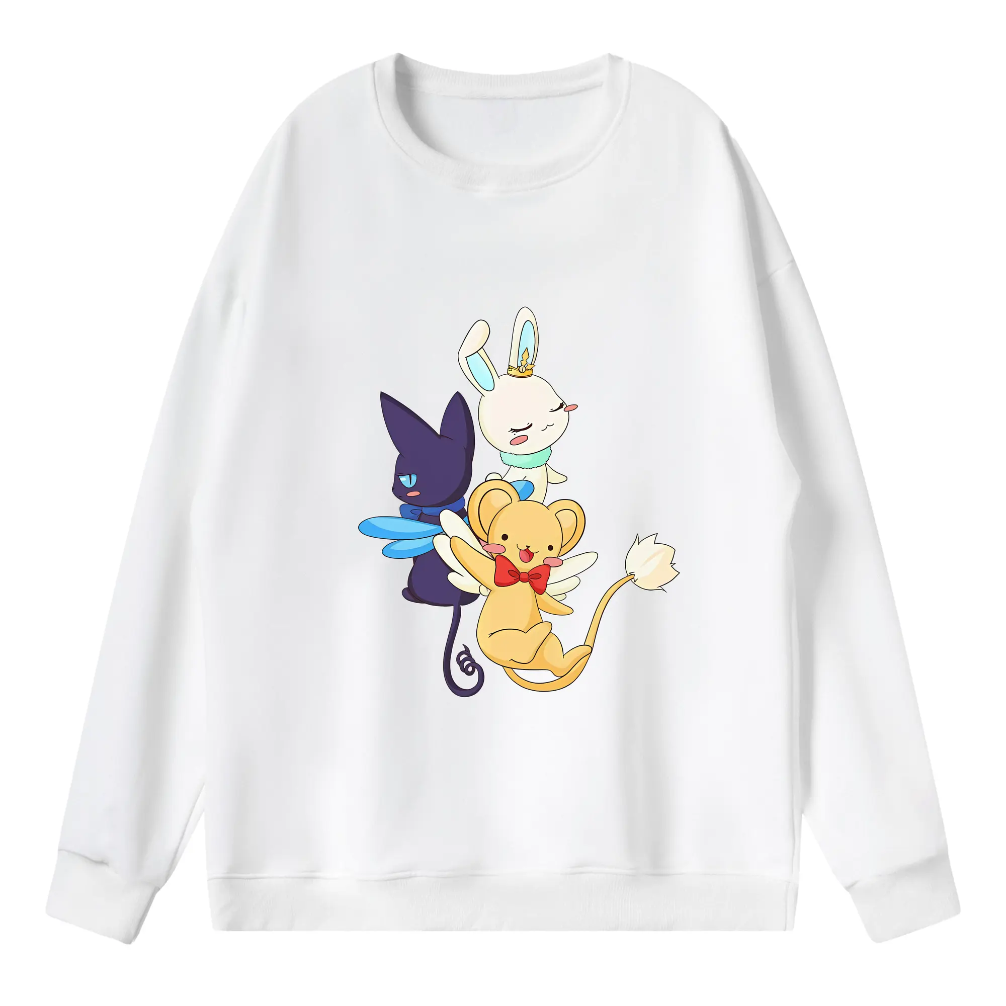 カードキャプターさくら グッズ,モモ - 薄手 クルーネック スウェット 裏毛260g · ポリエステル 春秋向け カジュアル 男女兼用 · トレーナー デイリー スポーツ 散歩に最適