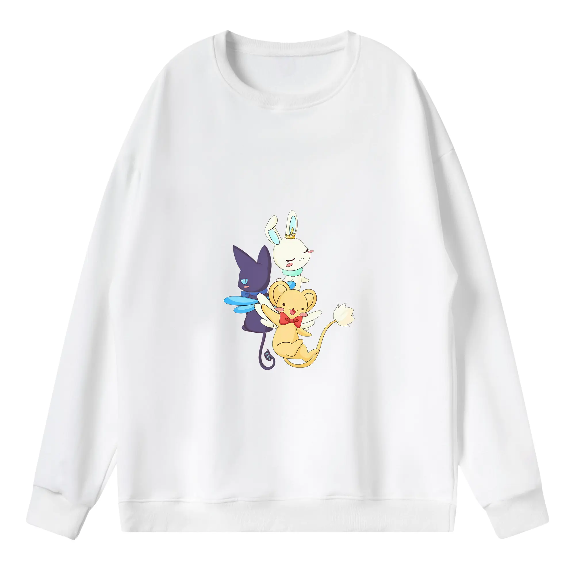 カードキャプターさくら グッズ,モモ - 薄手 クルーネック スウェット 裏毛260g · ポリエステル 春秋向け カジュアル 男女兼用 · トレーナー デイリー スポーツ 散歩に最適