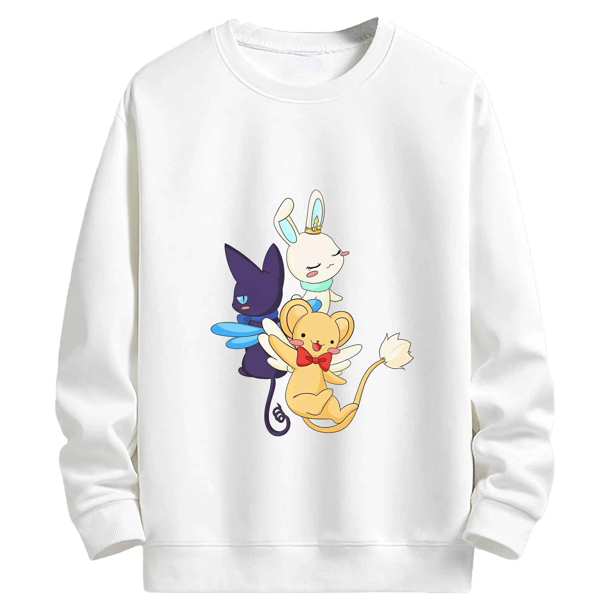 カードキャプターさくら グッズ,モモ - キッズ クルーネックスウェットシャツ ・ フロントプリント ・ 綿80％ ポリエステル20％ ・ 快適 通学 スポーツ 日常使い お散歩用