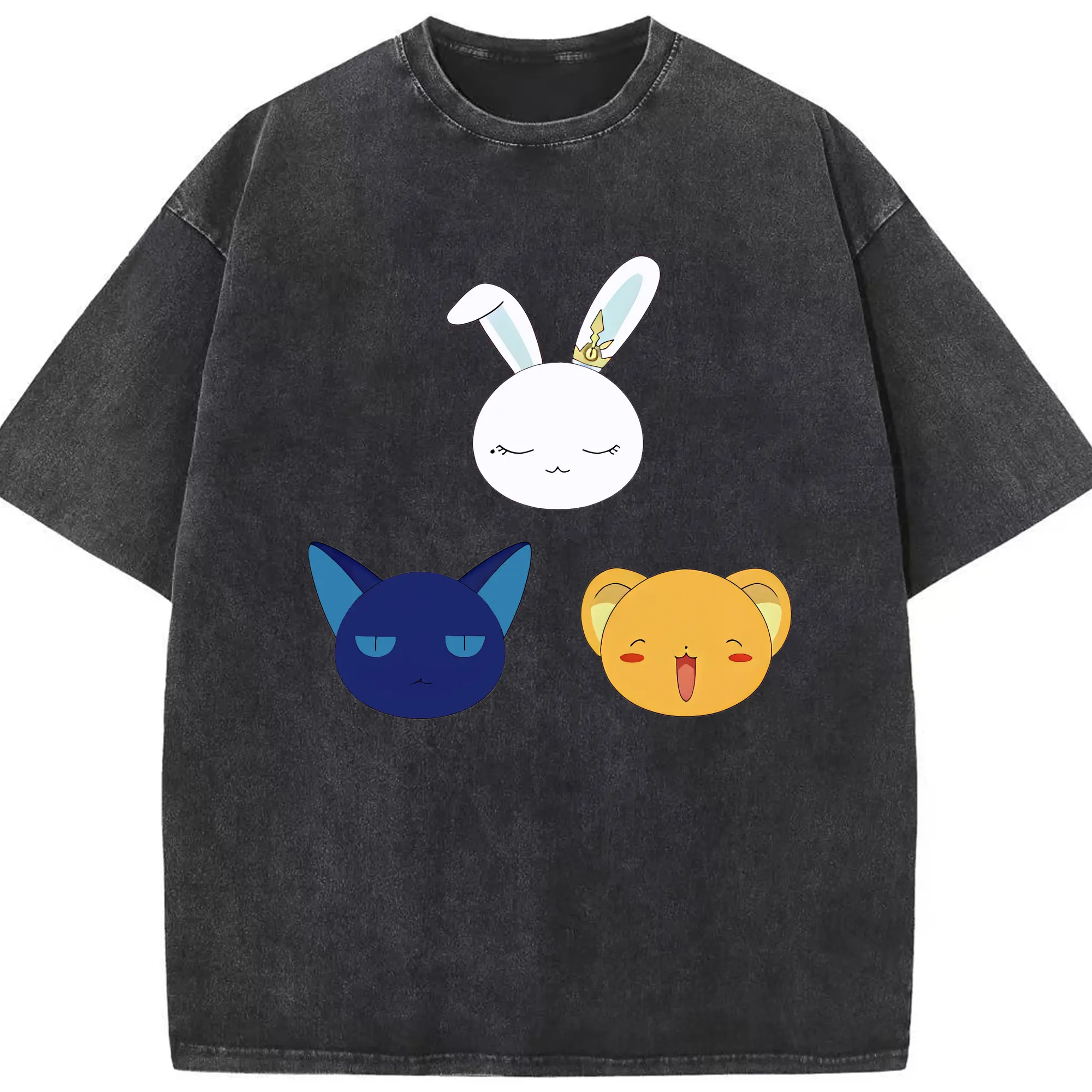 カードキャプターさくら グッズ,モモ - 綿100％ ヴィンテージ風 半袖Tシャツ ・ フロントプリント ・ 柔らか肌触り ・ 通気性 快適 ・ スポーツ カジュアル 外出用