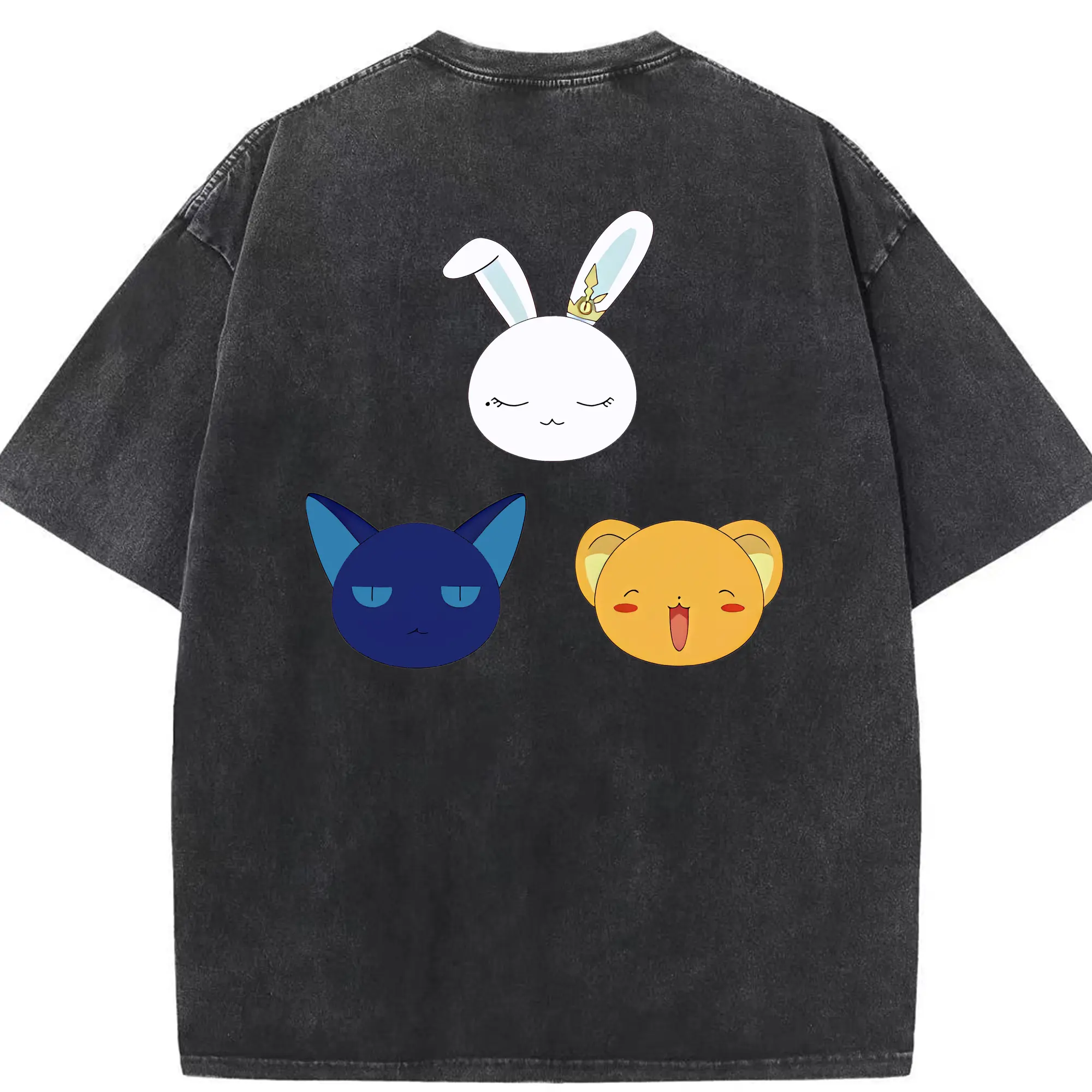 カードキャプターさくら グッズ,モモ - 綿100％ ヴィンテージ風 半袖Tシャツ ・ 背面プリント ・ 柔らか肌触り ・ 通気性 快適 ・ スポーツ カジュアル 外出用