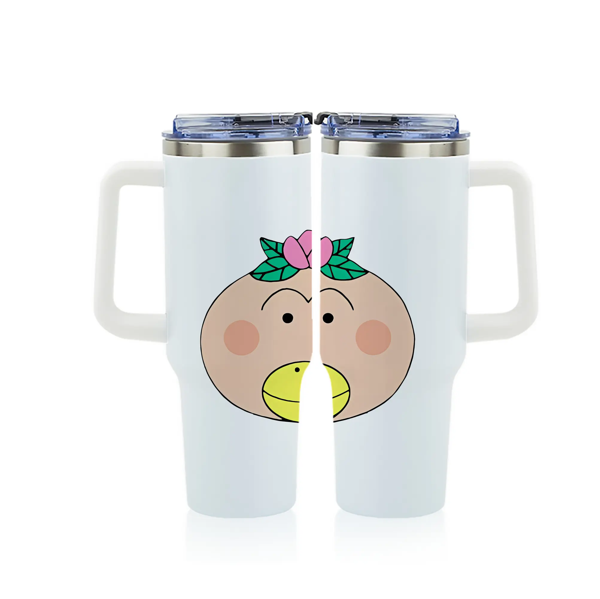 はなかっぱ グッズ,はなかっぱ - 1200mL フルプリント車用タンブラー ・ 304ステンレス 内側 ・ 201ステンレス 外側 ・ 保温 保冷 ・ 通勤 ドライブ アウトドア用