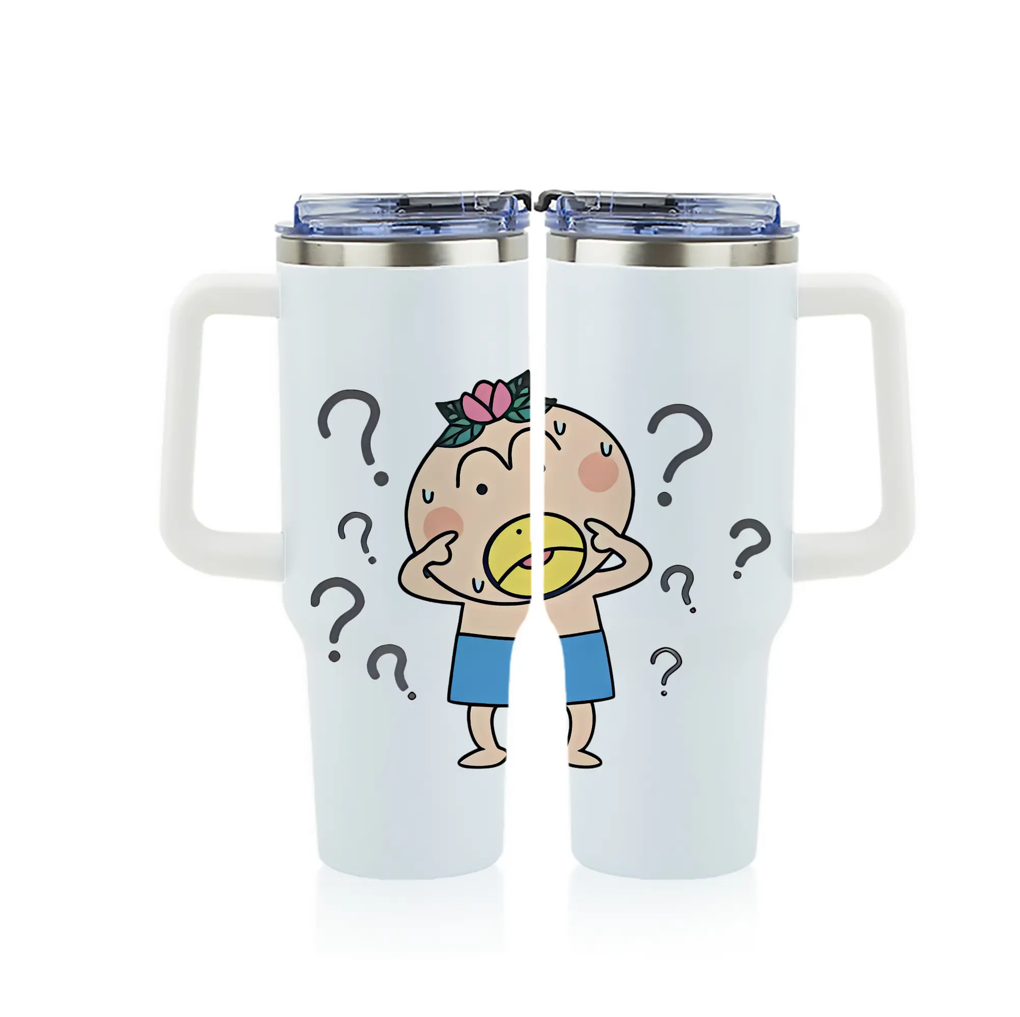 はなかっぱ グッズ,はなかっぱ - 1200mL フルプリント車用タンブラー ・ 304ステンレス 内側 ・ 201ステンレス 外側 ・ 保温 保冷 ・ 通勤 ドライブ アウトドア用