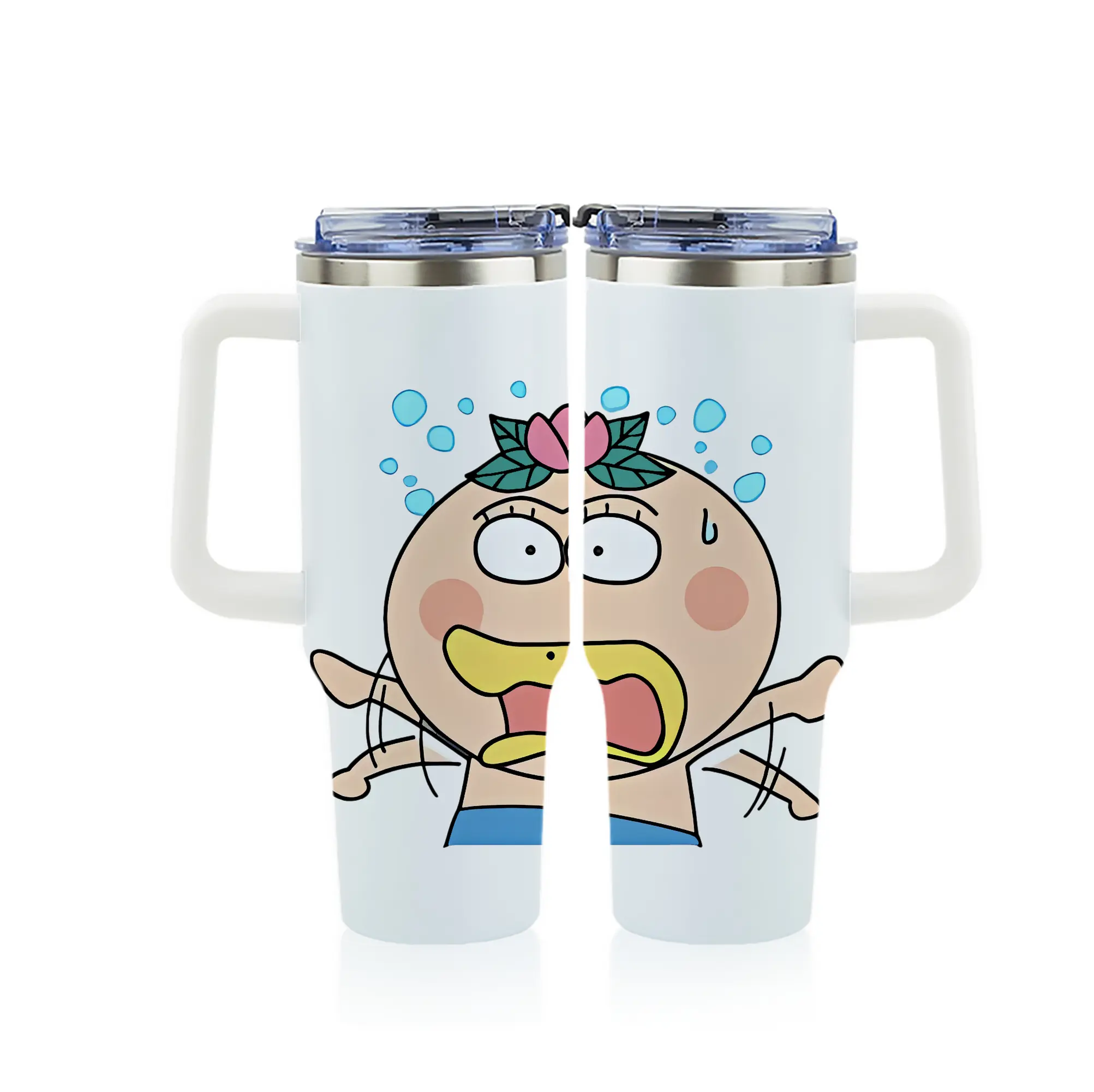 はなかっぱ グッズ,はなかっぱ - 1200mL フルプリント車用タンブラー ・ 304ステンレス 内側 ・ 201ステンレス 外側 ・ 保温 保冷 ・ 通勤 ドライブ アウトドア用