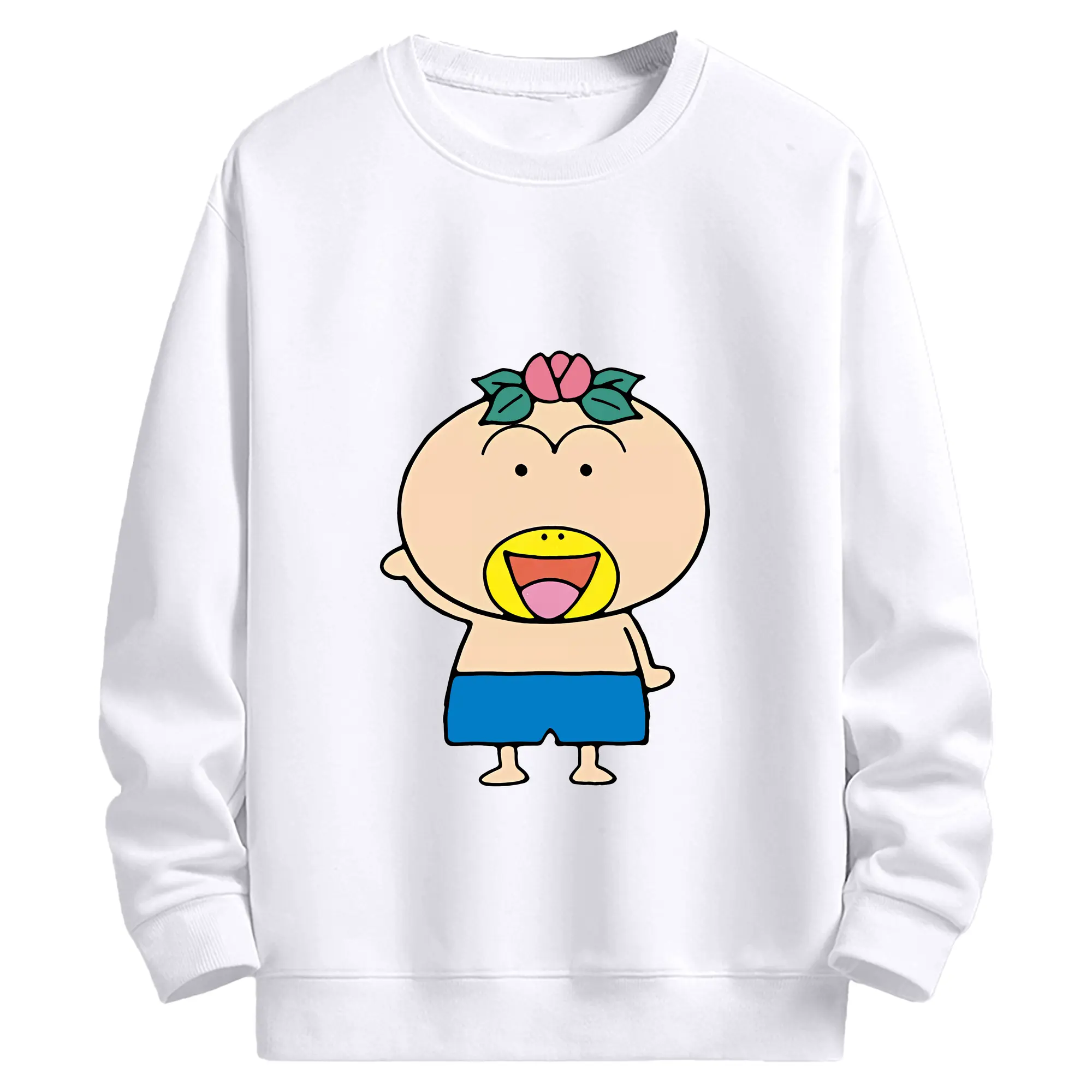 はなかっぱ グッズ,はなかっぱ - 高品質 クルーネック スウェット ・ コットン59％ ポリエステル41％ ・ ユニセックス 長袖 トレーナー ・ カジュアル デイリー スポーツ 散歩用
