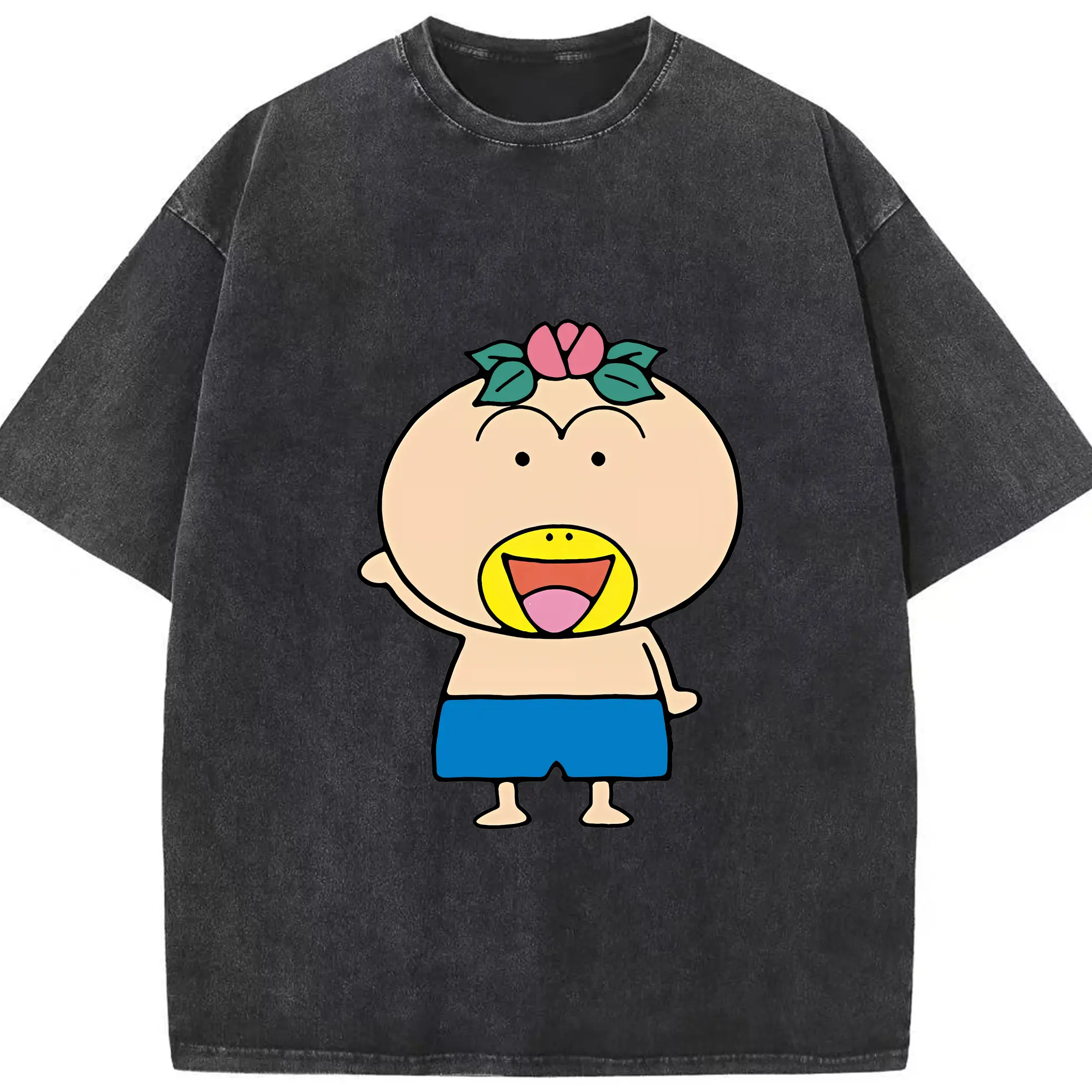 はなかっぱ グッズ,はなかっぱ - 綿100％ ヴィンテージ風 半袖Tシャツ ・ フロントプリント ・ 柔らか肌触り ・ 通気性 快適 ・ スポーツ カジュアル 外出用