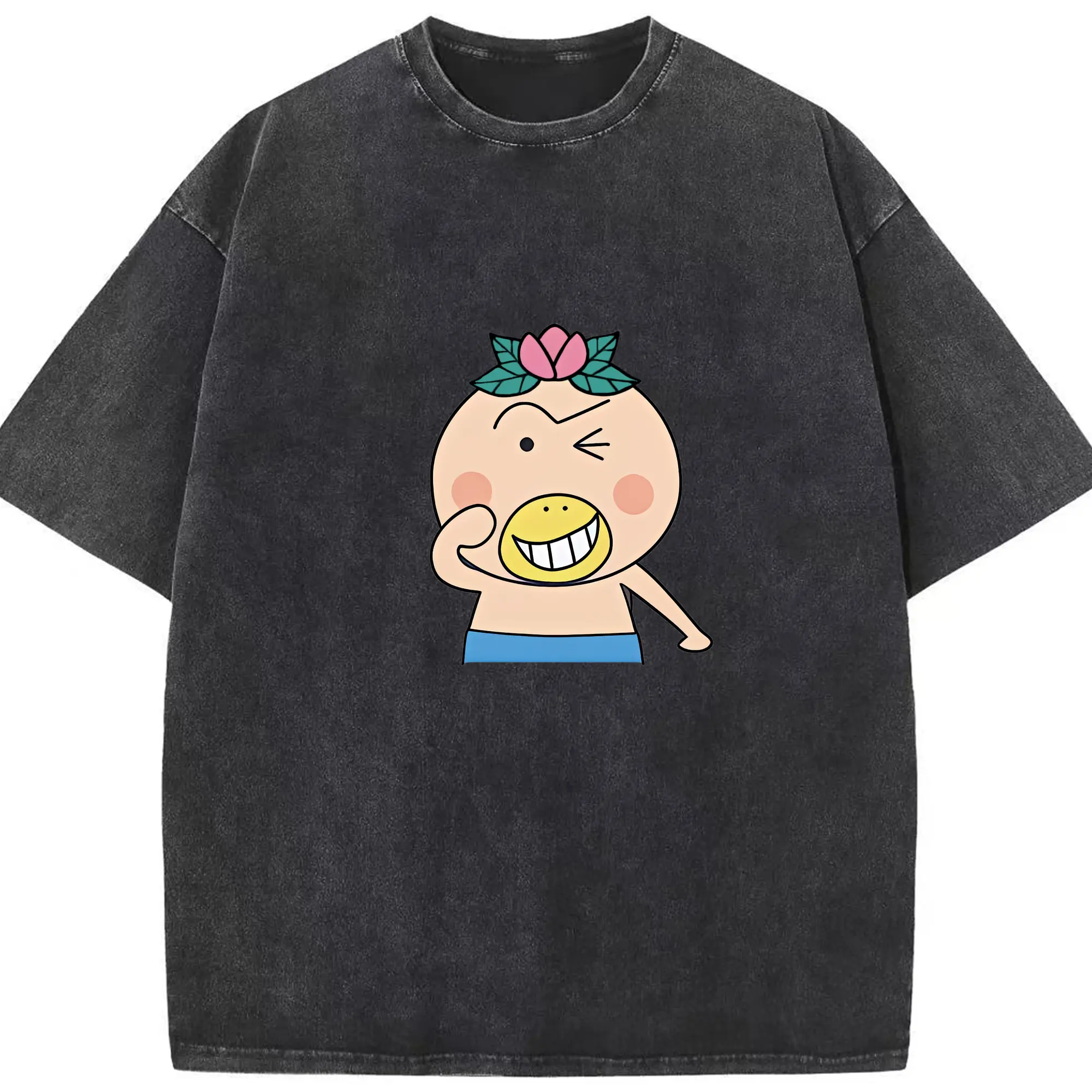 はなかっぱ グッズ,はなかっぱ - 綿100％ ヴィンテージ風 半袖Tシャツ ・ フロントプリント ・ 柔らか肌触り ・ 通気性 快適 ・ スポーツ カジュアル 外出用