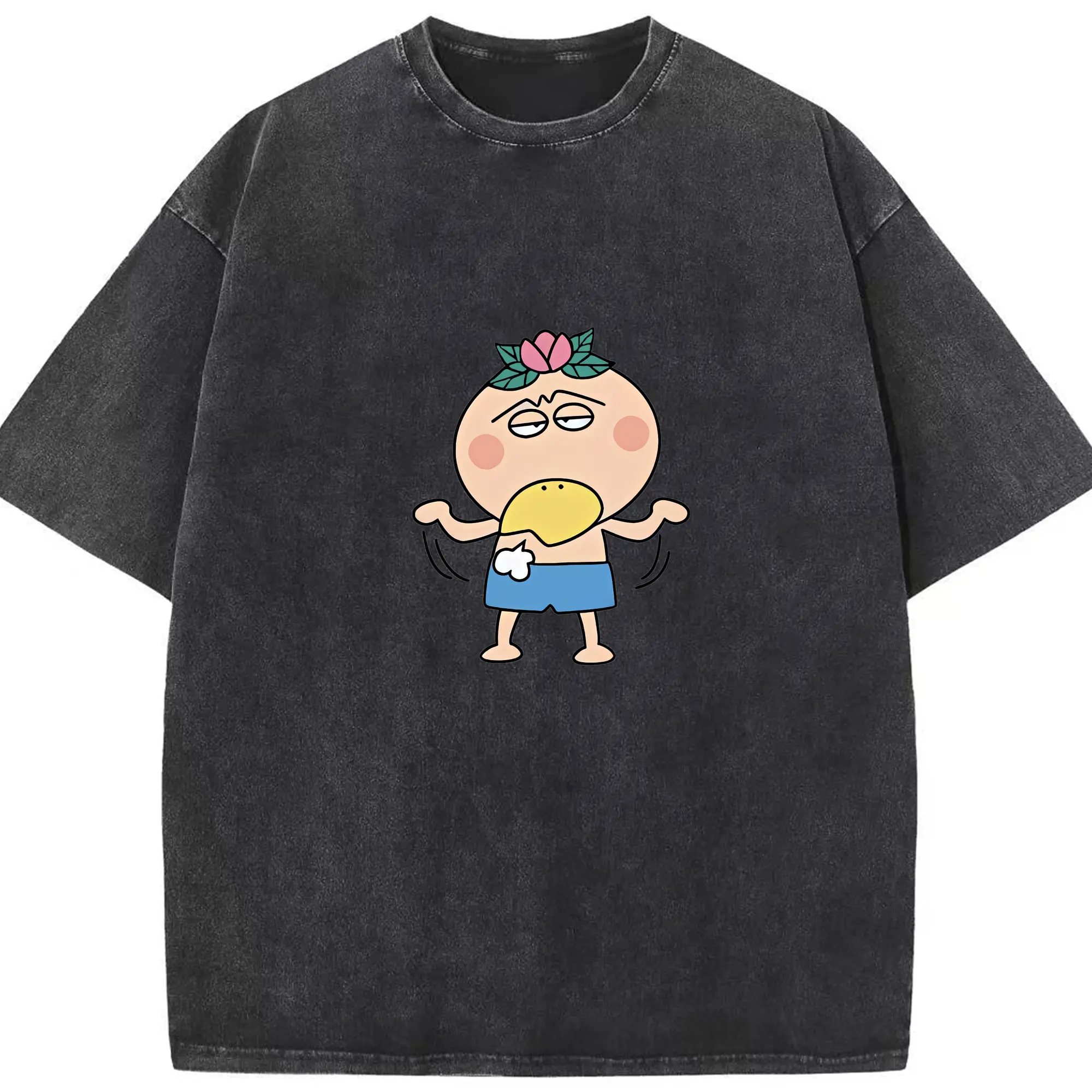 はなかっぱ グッズ,はなかっぱ - 綿100％ ヴィンテージ風 半袖Tシャツ ・ フロントプリント ・ 柔らか肌触り ・ 通気性 快適 ・ スポーツ カジュアル 外出用