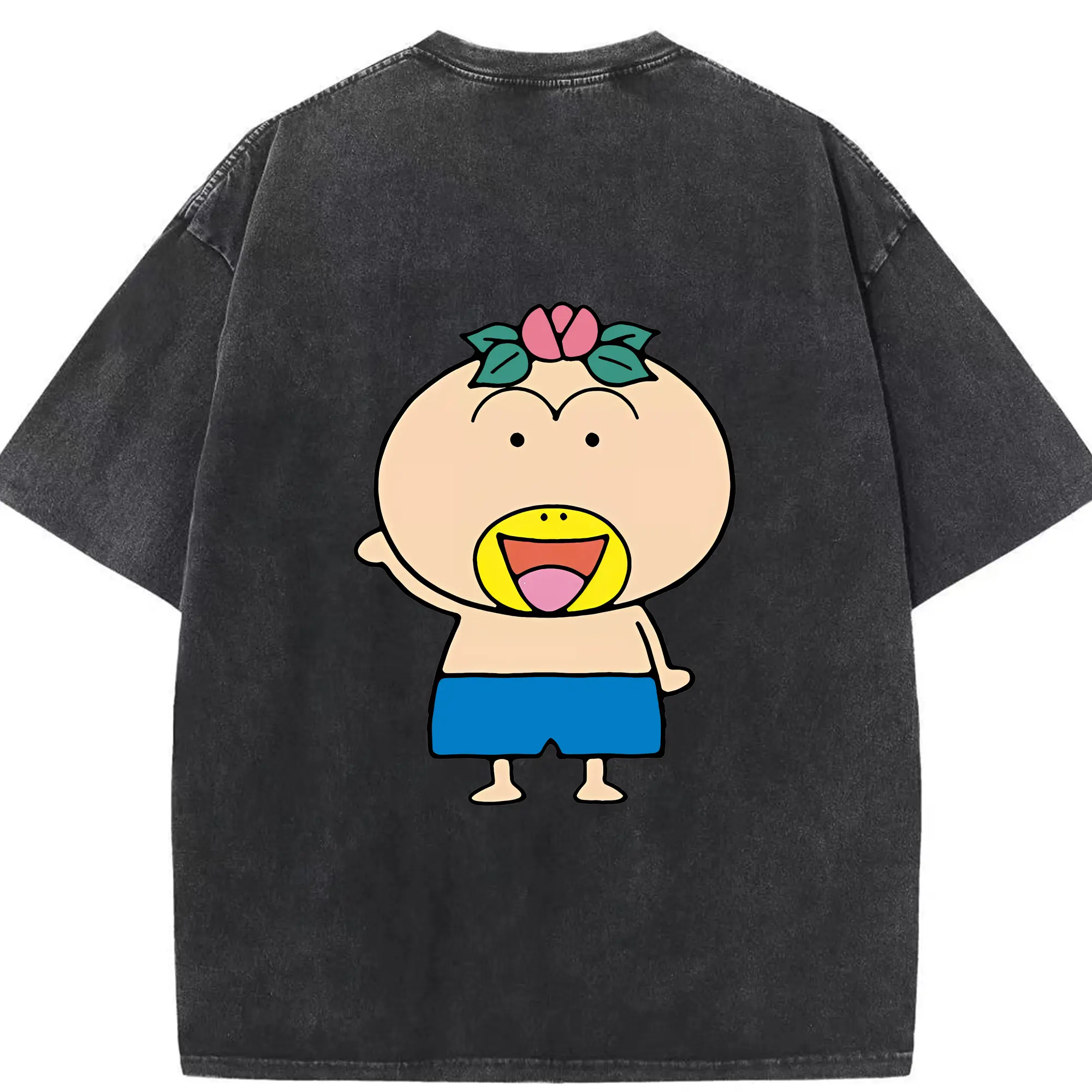 はなかっぱ グッズ,はなかっぱ - 綿100％ ヴィンテージ風 半袖Tシャツ ・ 背面プリント ・ 柔らか肌触り ・ 通気性 快適 ・ スポーツ カジュアル 外出用