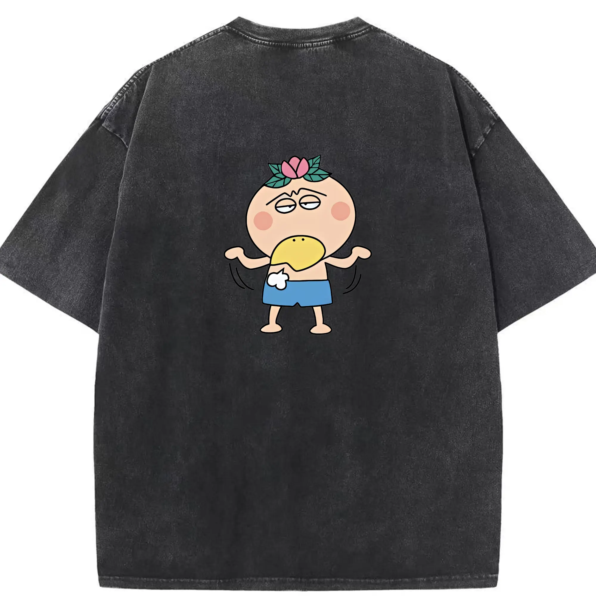 はなかっぱ グッズ,はなかっぱ - 綿100％ ヴィンテージ風 半袖Tシャツ ・ 背面プリント ・ 柔らか肌触り ・ 通気性 快適 ・ スポーツ カジュアル 外出用