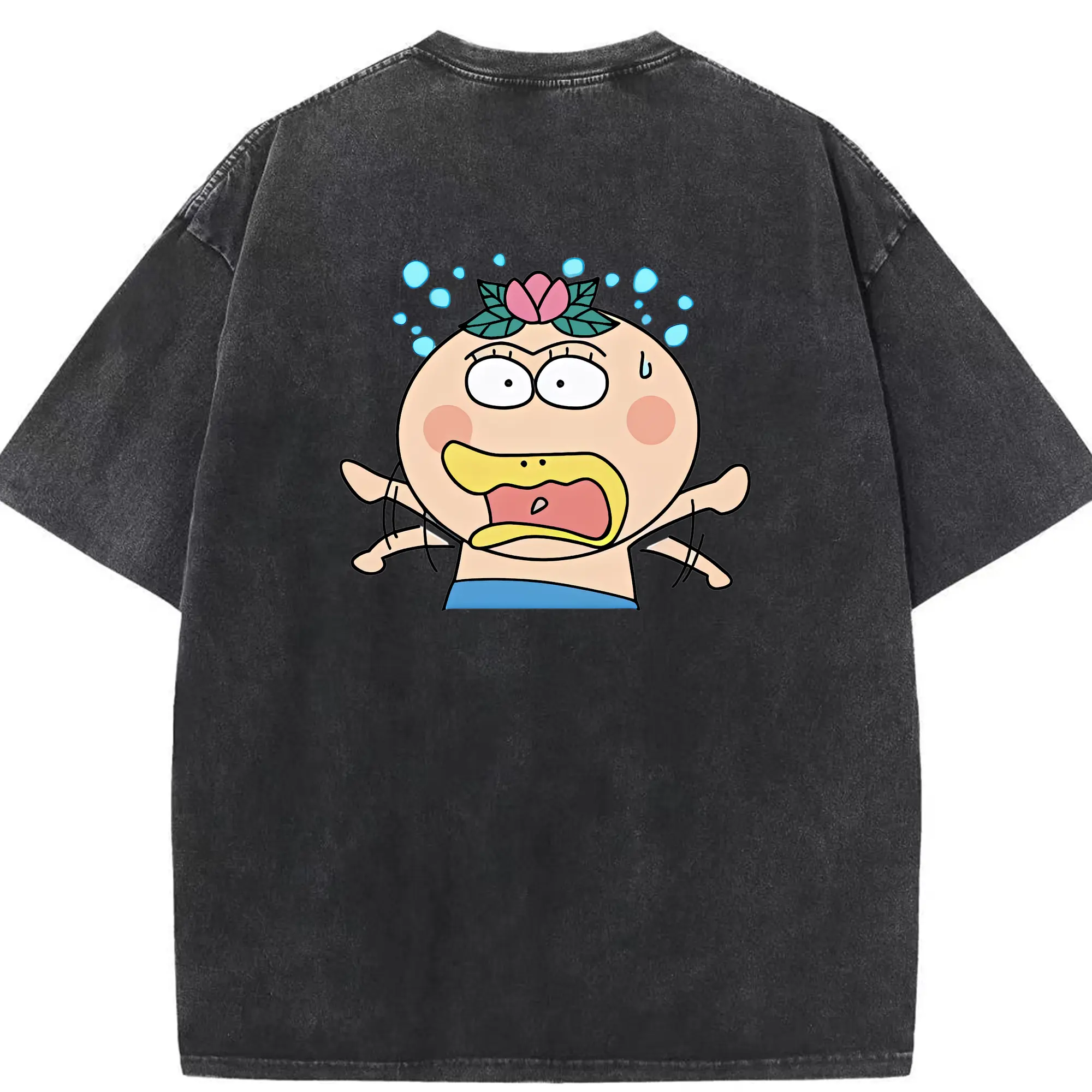 はなかっぱ グッズ,はなかっぱ - 綿100％ ヴィンテージ風 半袖Tシャツ ・ 背面プリント ・ 柔らか肌触り ・ 通気性 快適 ・ スポーツ カジュアル 外出用