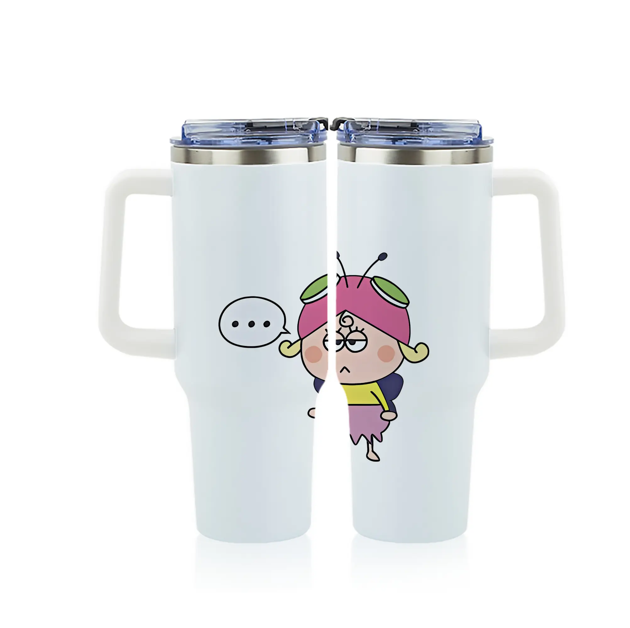 はなかっぱ グッズ,アゲルちゃん - 1200mL フルプリント車用タンブラー ・ 304ステンレス 内側 ・ 201ステンレス 外側 ・ 保温 保冷 ・ 通勤 ドライブ アウトドア用