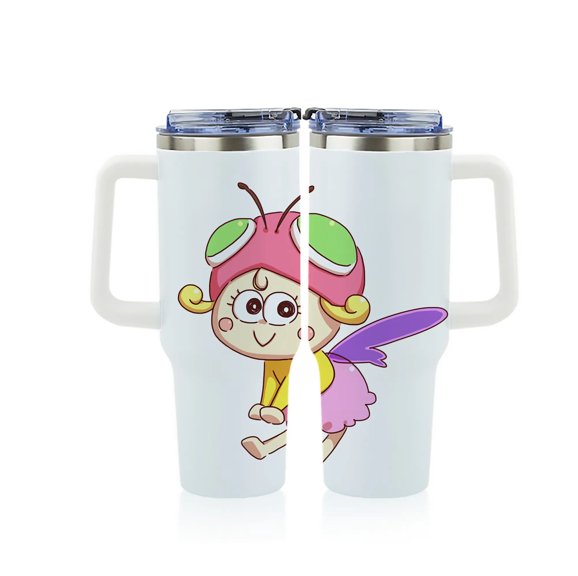 はなかっぱ グッズ,アゲルちゃん - 1200mL フルプリント車用タンブラー ・ 304ステンレス 内側 ・ 201ステンレス 外側 ・ 保温 保冷 ・ 通勤 ドライブ アウトドア用