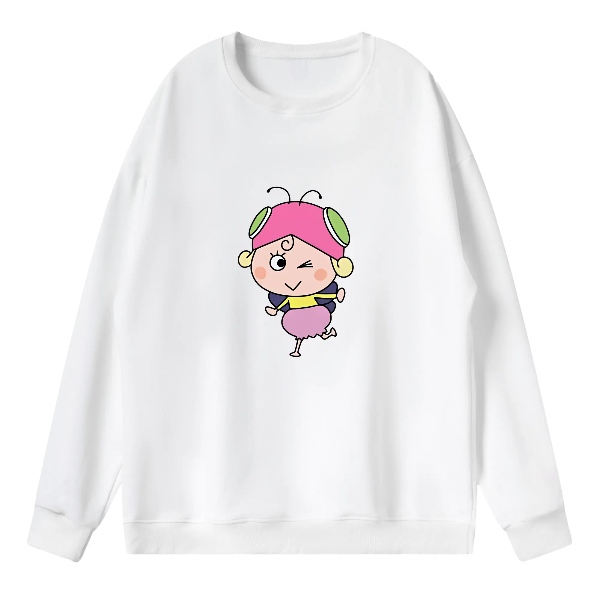 はなかっぱ グッズ,アゲルちゃん - 薄手 クルーネック スウェット 裏毛260g · ポリエステル 春秋向け カジュアル 男女兼用 · トレーナー デイリー スポーツ 散歩に最適