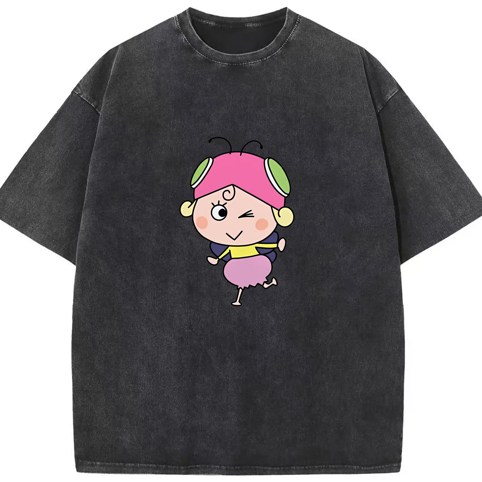 はなかっぱ グッズ,アゲルちゃん - 綿100％ ヴィンテージ風 半袖Tシャツ ・ フロントプリント ・ 柔らか肌触り ・ 通気性 快適 ・ スポーツ カジュアル 外出用
