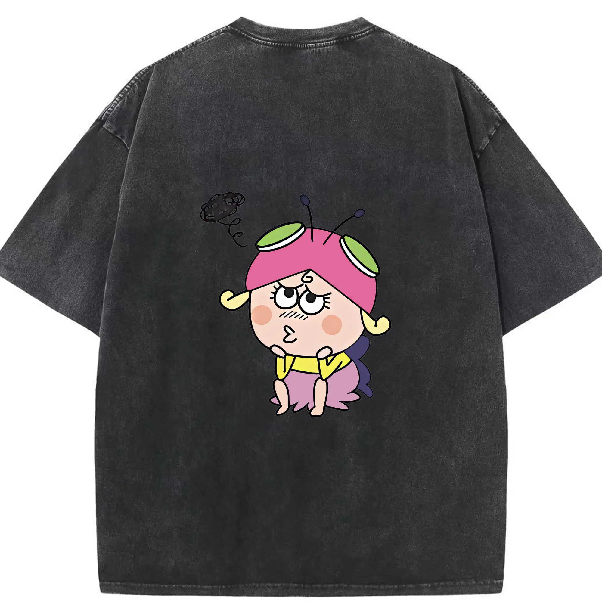はなかっぱ グッズ,アゲルちゃん - 綿100％ ヴィンテージ風 半袖Tシャツ ・ 背面プリント ・ 柔らか肌触り ・ 通気性 快適 ・ スポーツ カジュアル 外出用