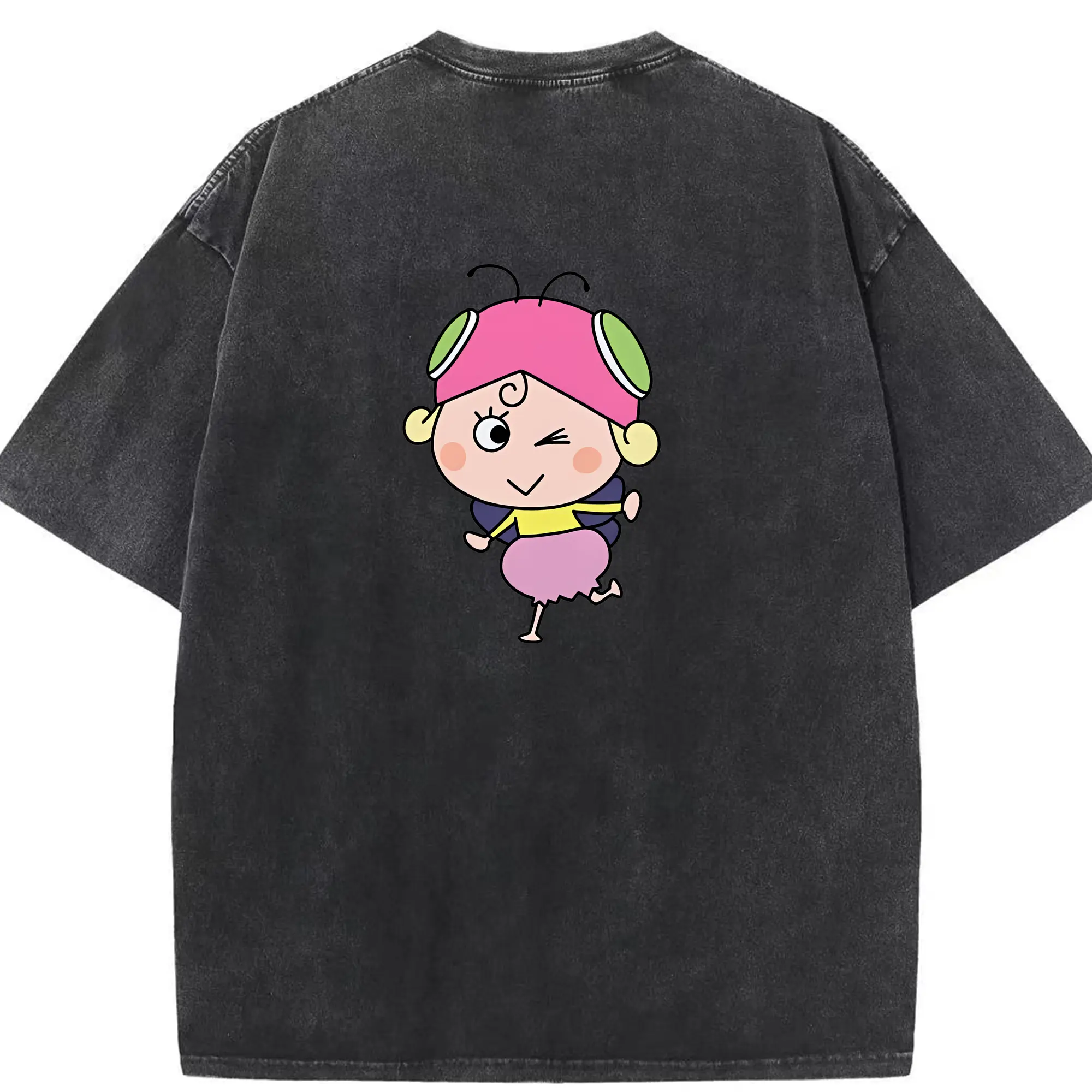 はなかっぱ グッズ,アゲルちゃん - 綿100％ ヴィンテージ風 半袖Tシャツ ・ 背面プリント ・ 柔らか肌触り ・ 通気性 快適 ・ スポーツ カジュアル 外出用