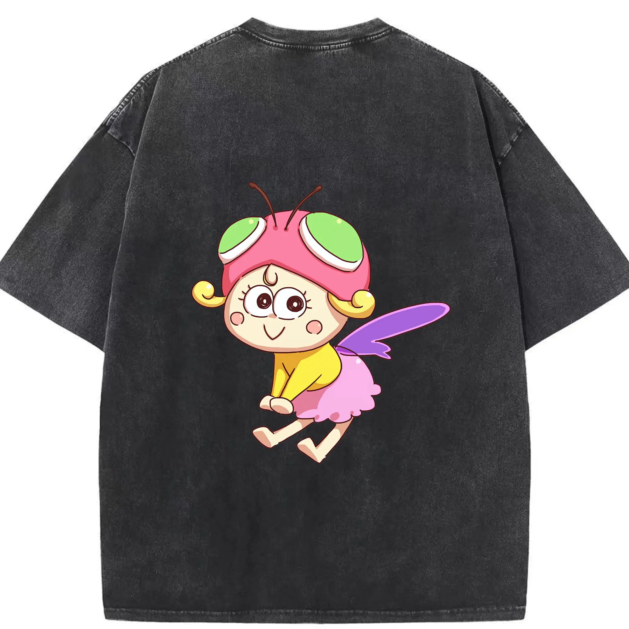 はなかっぱ グッズ,アゲルちゃん - 綿100％ ヴィンテージ風 半袖Tシャツ ・ 背面プリント ・ 柔らか肌触り ・ 通気性 快適 ・ スポーツ カジュアル 外出用