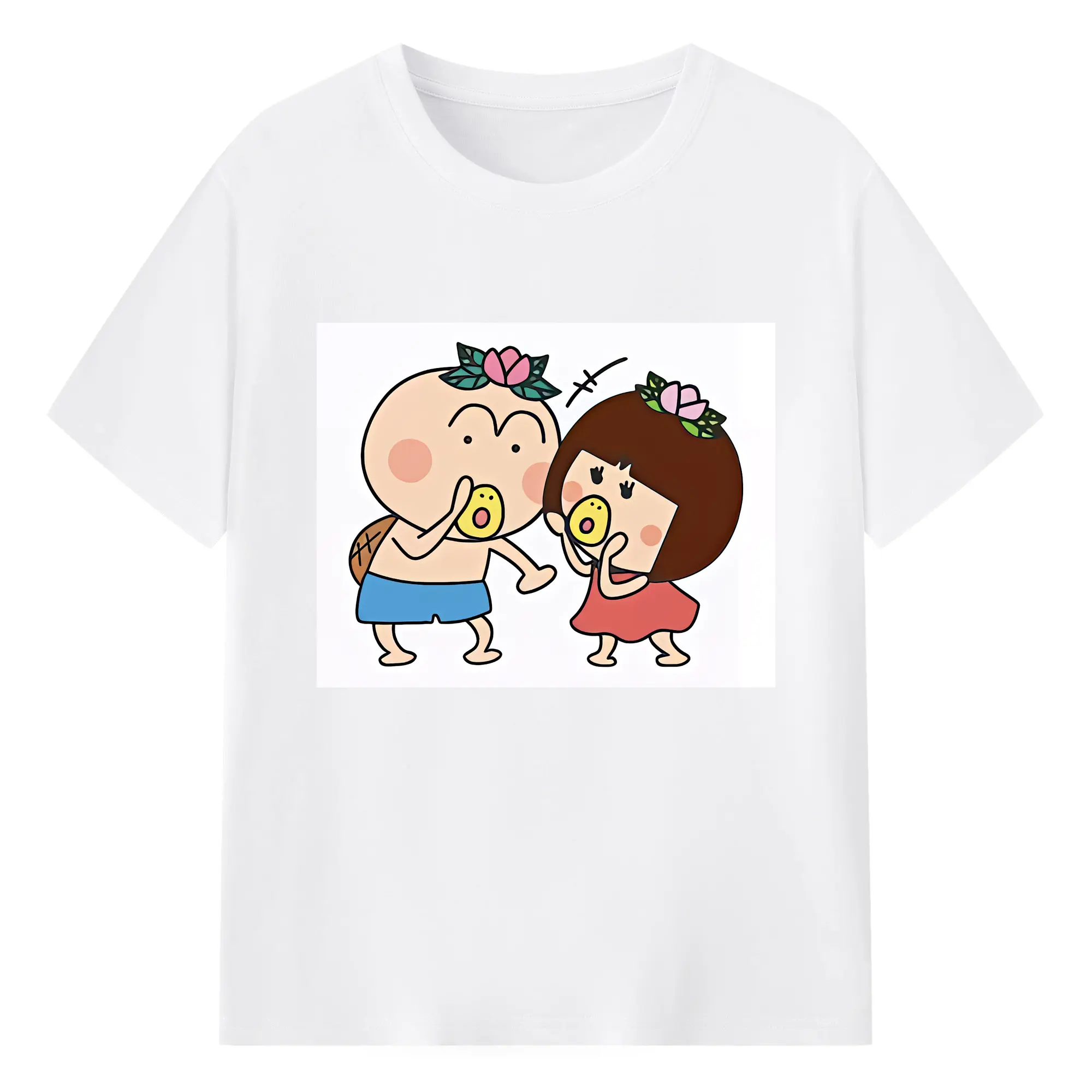 はなかっぱ グッズ,ももかっぱちゃん - 綿100％ 半袖Tシャツ ・ フロントプリント ・ 快適 通気性 ・ 日常使い 散歩 スポーツ用