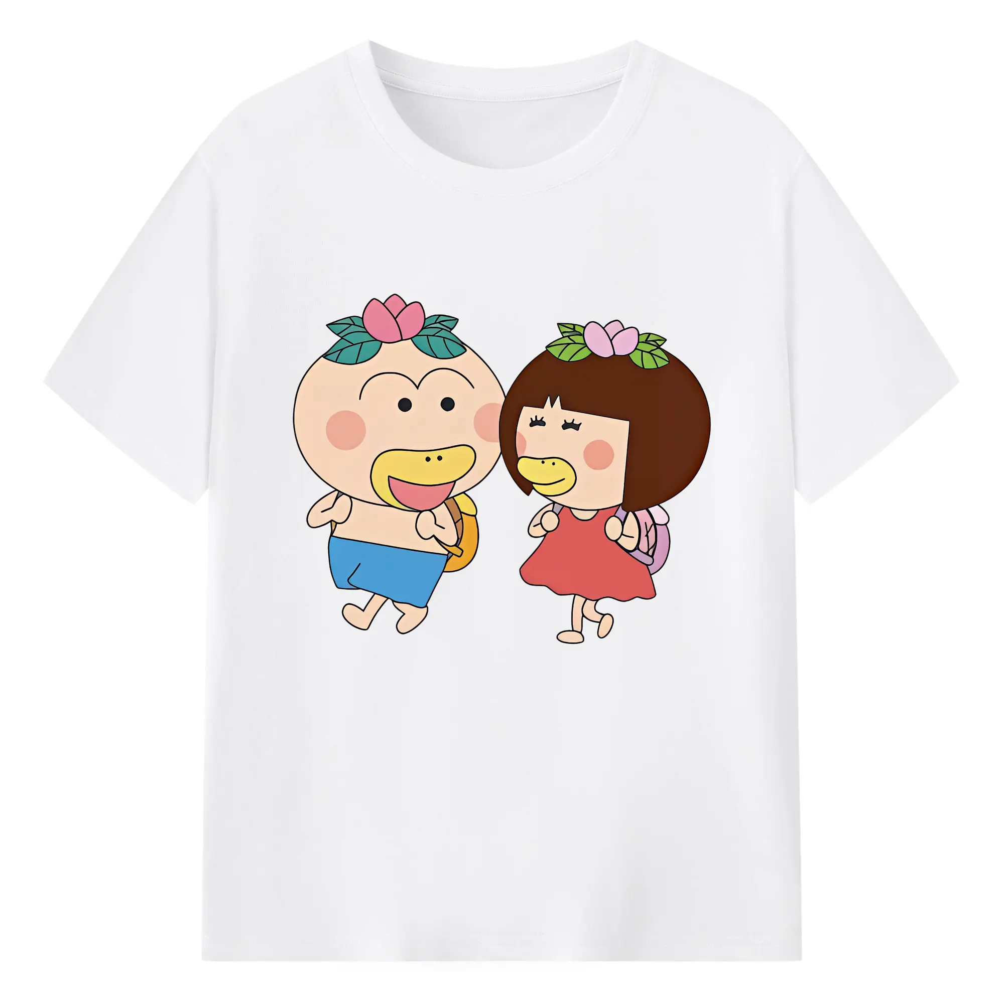 はなかっぱ グッズ,ももかっぱちゃん - 綿100％ 半袖Tシャツ ・ フロントプリント ・ 快適 通気性 ・ 日常使い 散歩 スポーツ用