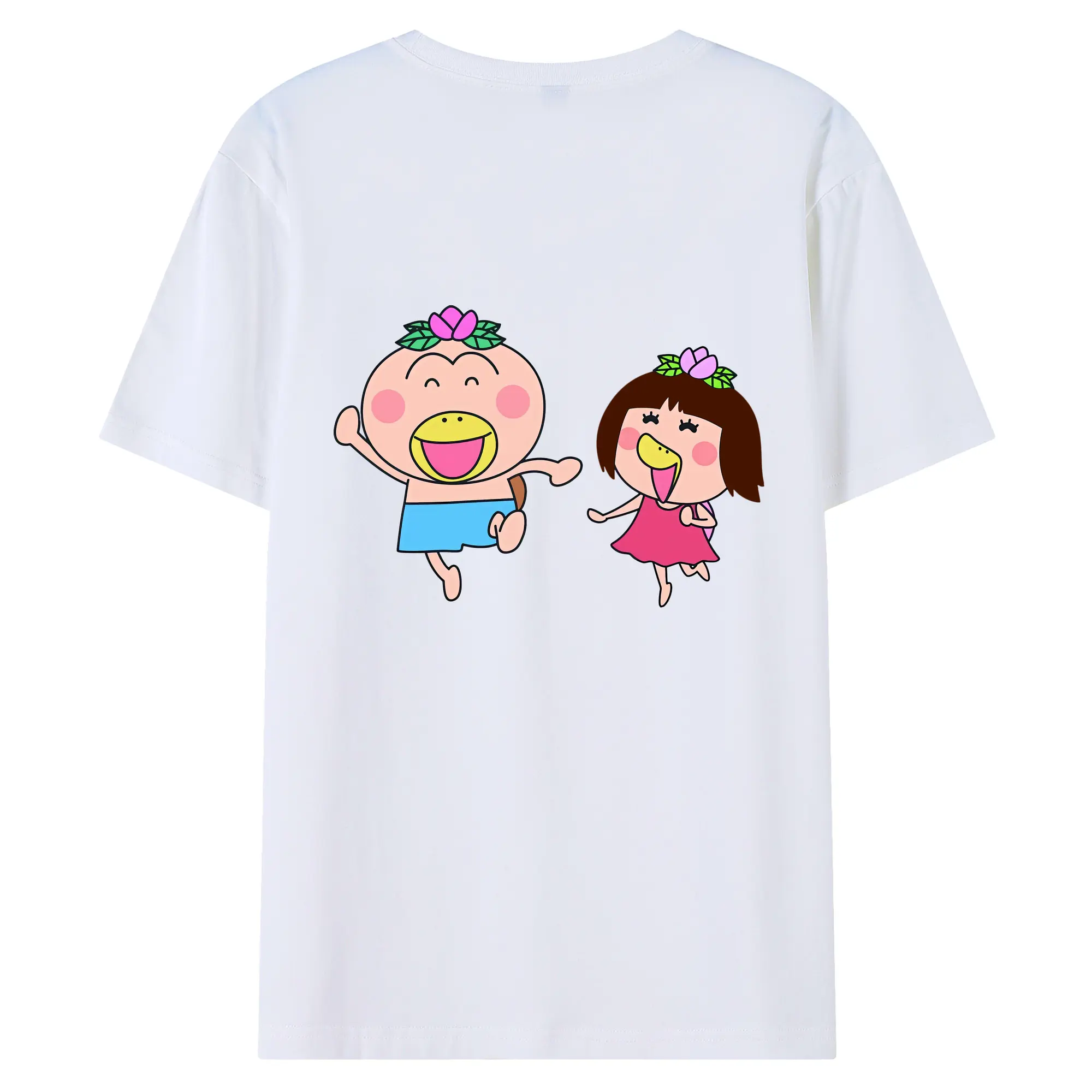 はなかっぱ グッズ,ももかっぱちゃん - 綿100％ 半袖Tシャツ ・ バックプリント ・ 快適 通気性 ・ 日常使い 散歩 スポーツ用