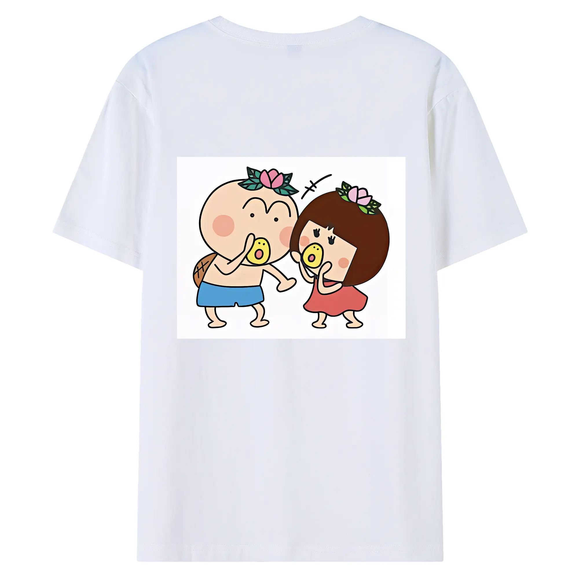 はなかっぱ グッズ,ももかっぱちゃん - 綿100％ 半袖Tシャツ ・ バックプリント ・ 快適 通気性 ・ 日常使い 散歩 スポーツ用