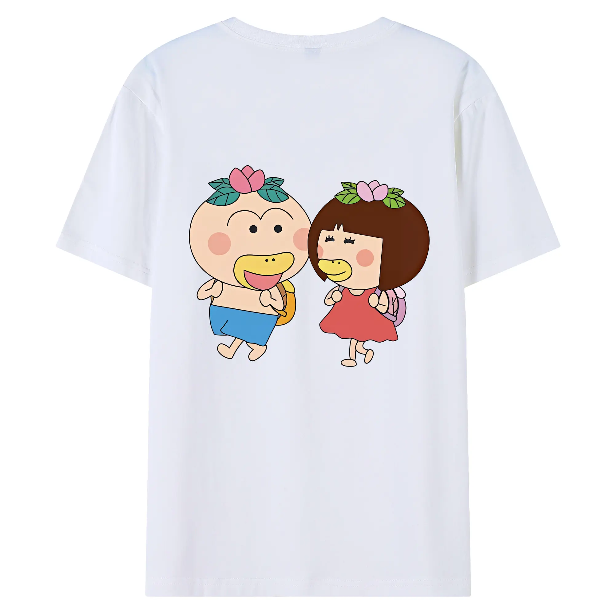 はなかっぱ グッズ,ももかっぱちゃん - 綿100％ 半袖Tシャツ ・ バックプリント ・ 快適 通気性 ・ 日常使い 散歩 スポーツ用
