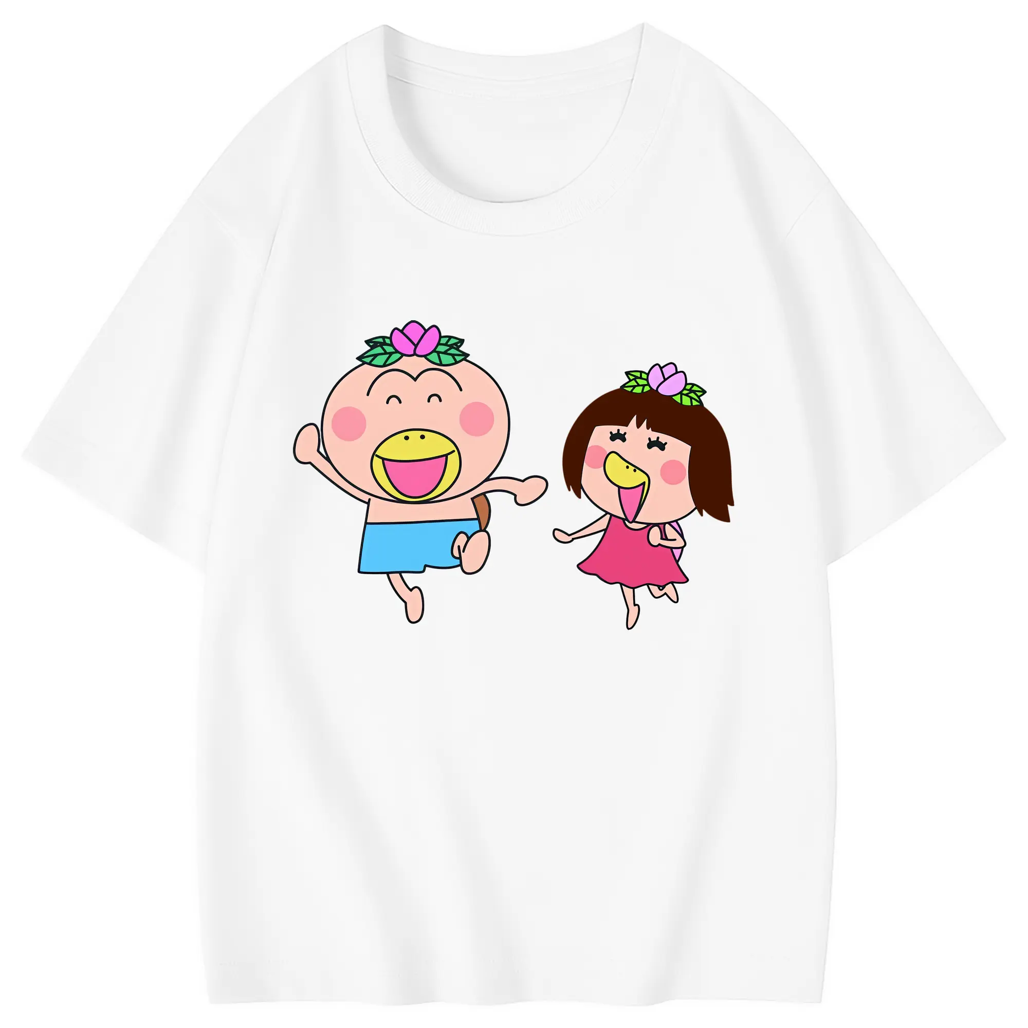 はなかっぱ グッズ,ももかっぱちゃん - 綿100％ キッズTシャツ ・ フロントプリント ・ 快適 通気性 ・ スポーツ カジュアル 散歩用