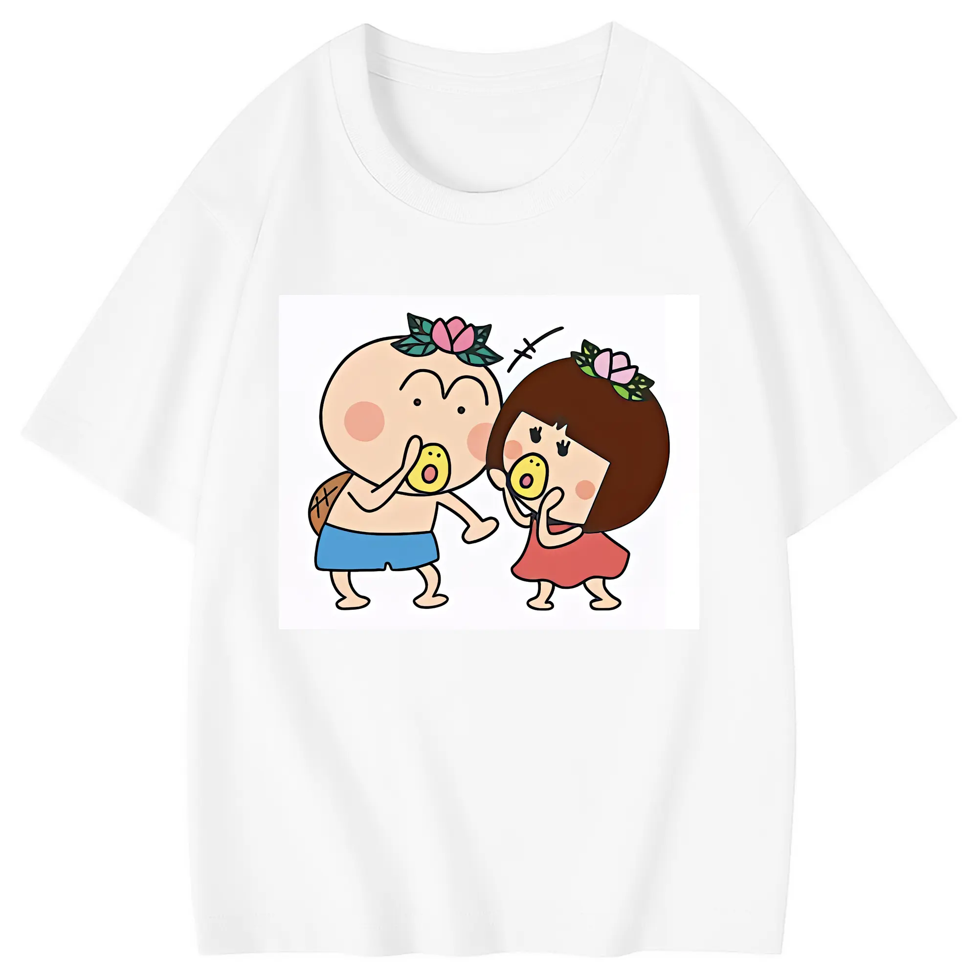 はなかっぱ グッズ,ももかっぱちゃん - 綿100％ キッズTシャツ ・ フロントプリント ・ 快適 通気性 ・ スポーツ カジュアル 散歩用
