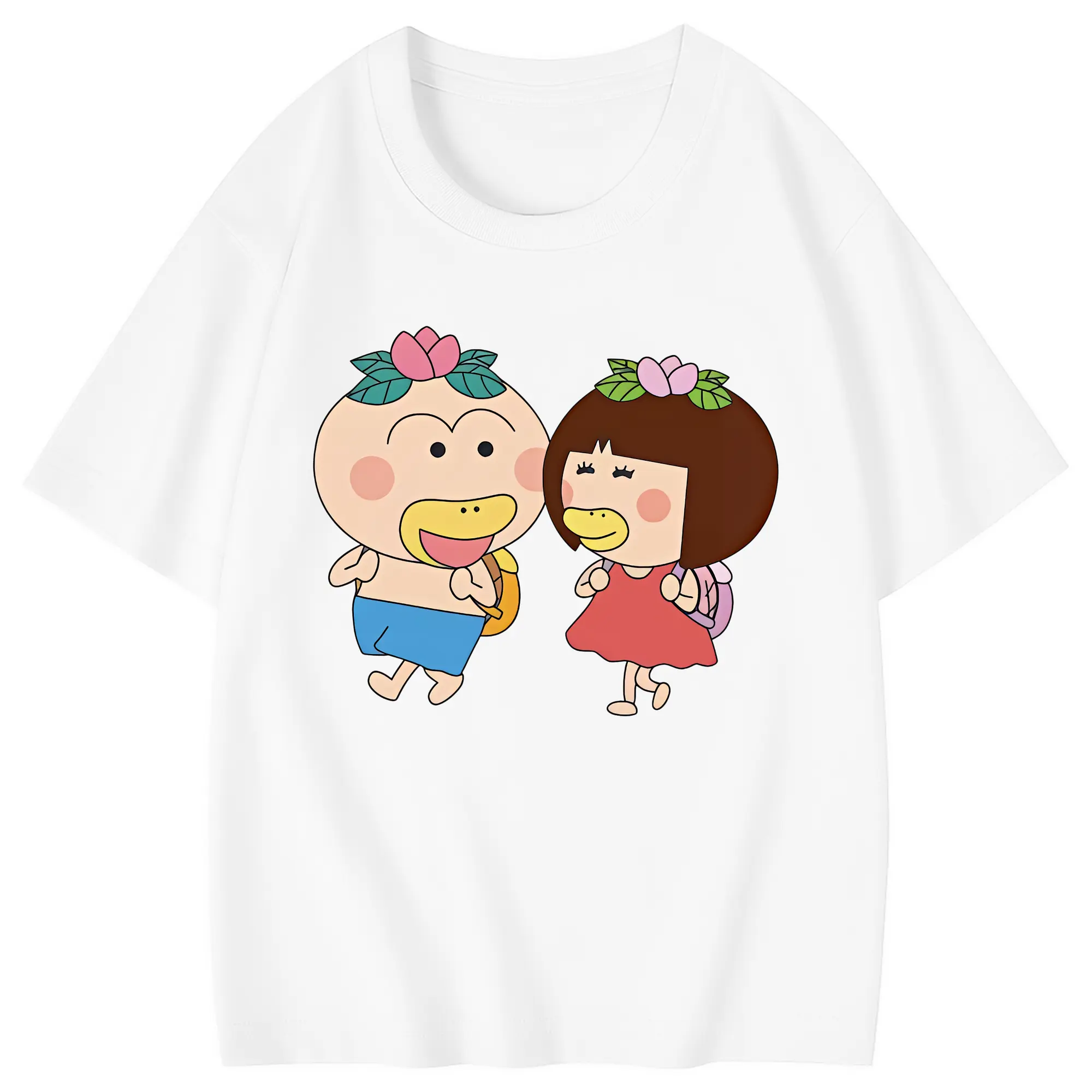 はなかっぱ グッズ,ももかっぱちゃん - 綿100％ キッズTシャツ ・ フロントプリント ・ 快適 通気性 ・ スポーツ カジュアル 散歩用