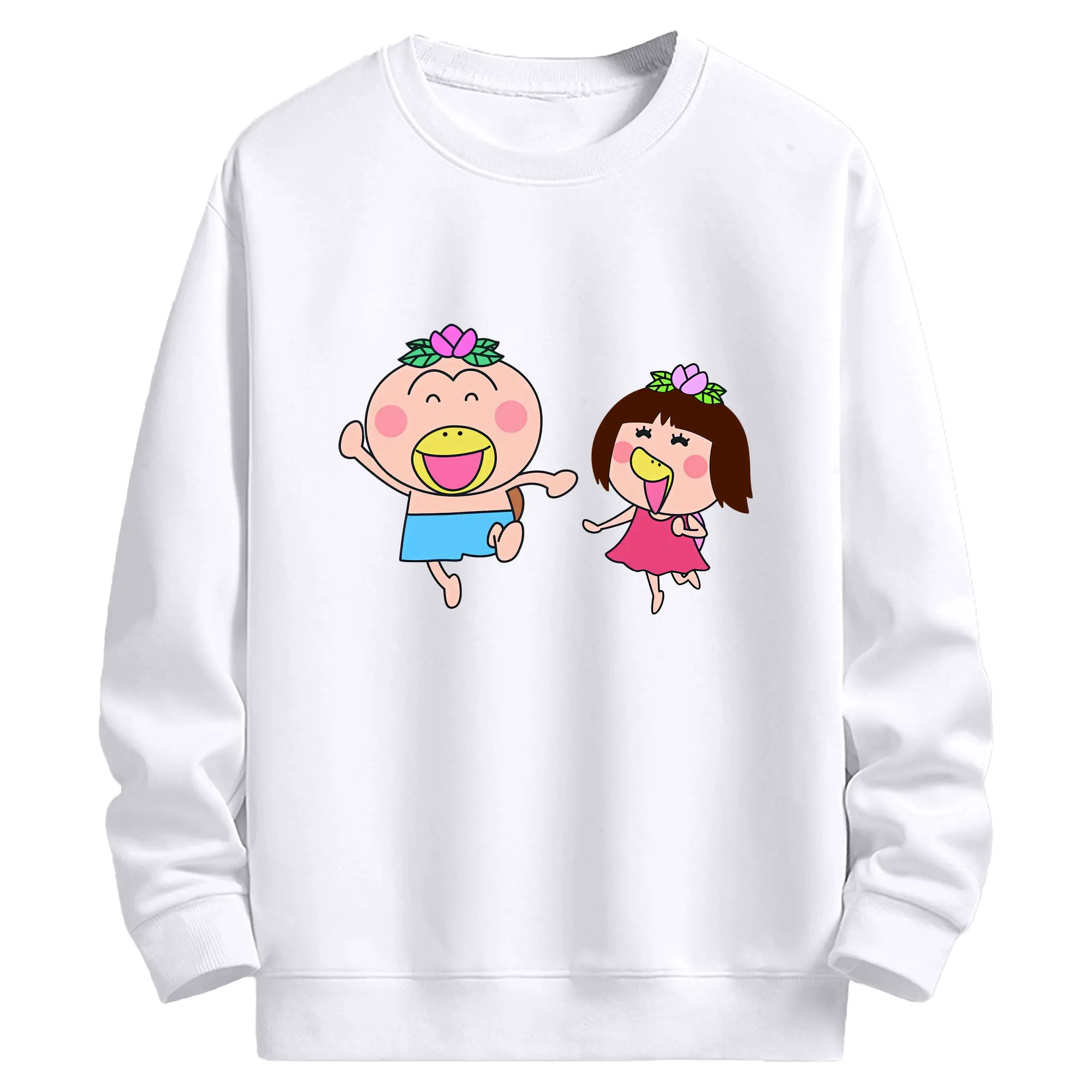 はなかっぱ グッズ,ももかっぱちゃん - 高品質 クルーネック スウェット ・ コットン59％ ポリエステル41％ ・ ユニセックス 長袖 トレーナー ・ カジュアル デイリー スポーツ 散歩用