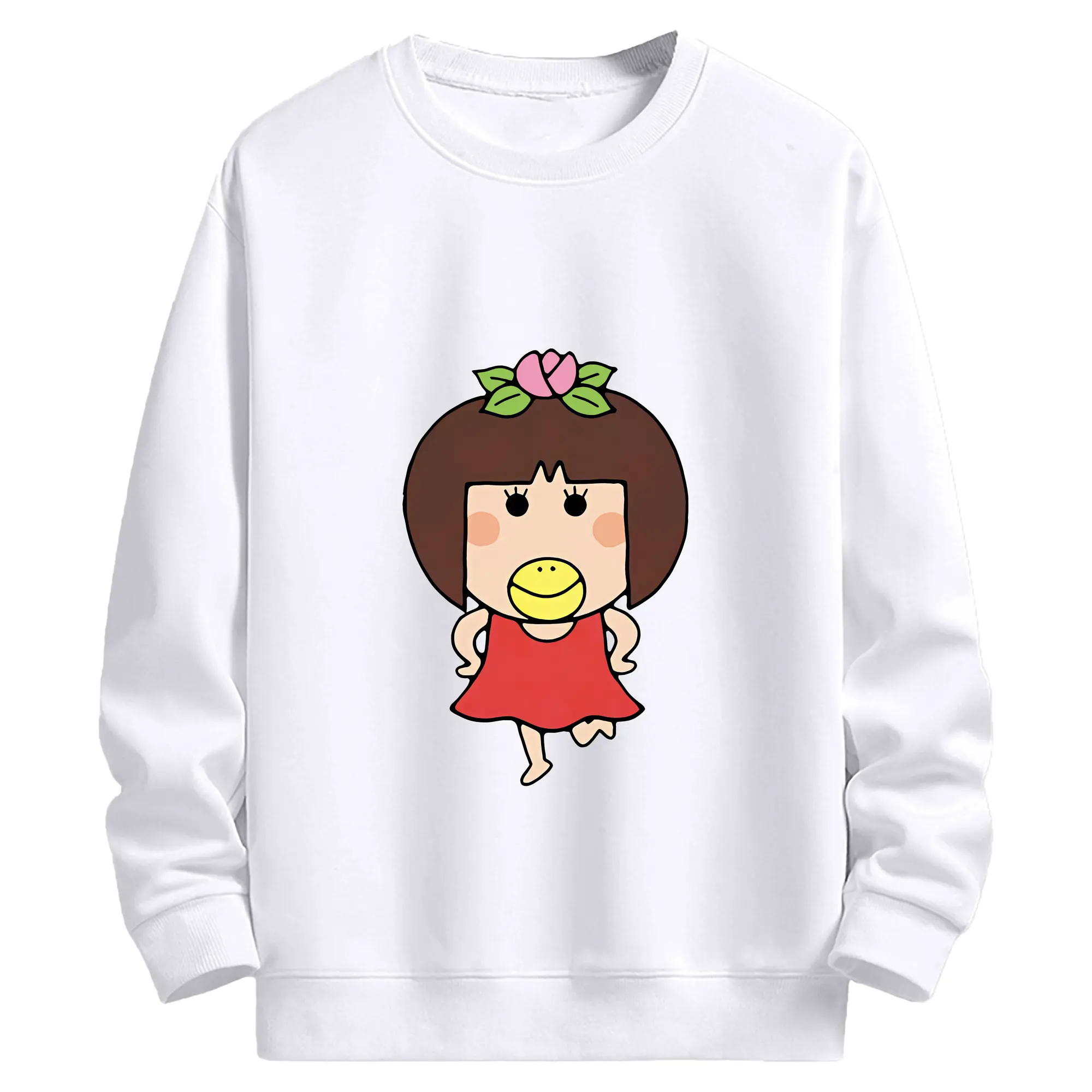 はなかっぱ グッズ,ももかっぱちゃん - 高品質 クルーネック スウェット ・ コットン59％ ポリエステル41％ ・ ユニセックス 長袖 トレーナー ・ カジュアル デイリー スポーツ 散歩用