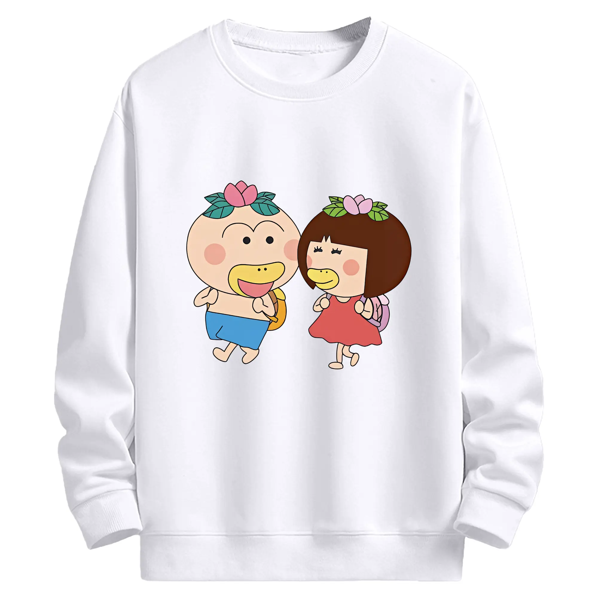 はなかっぱ グッズ,ももかっぱちゃん - 高品質 クルーネック スウェット ・ コットン59％ ポリエステル41％ ・ ユニセックス 長袖 トレーナー ・ カジュアル デイリー スポーツ 散歩用