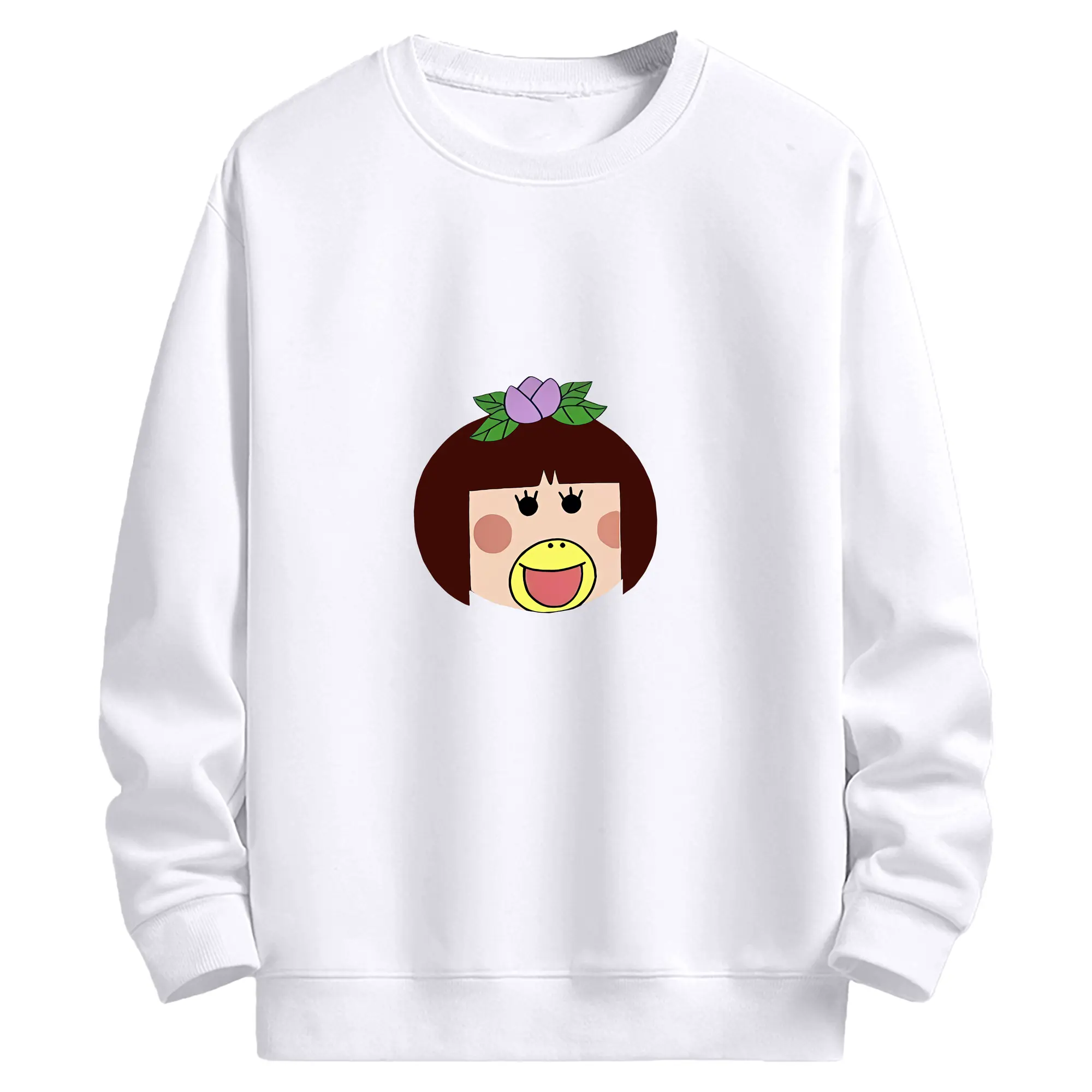 はなかっぱ グッズ,ももかっぱちゃん - 高品質 クルーネック スウェット ・ コットン59％ ポリエステル41％ ・ ユニセックス 長袖 トレーナー ・ カジュアル デイリー スポーツ 散歩用