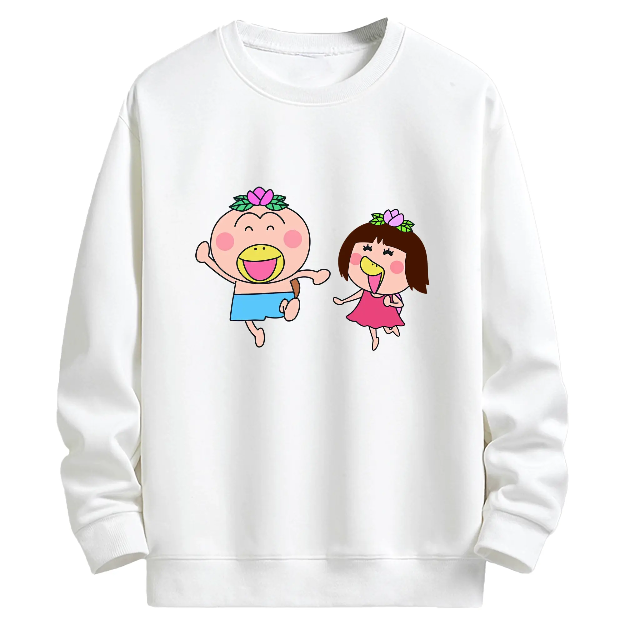 はなかっぱ グッズ,ももかっぱちゃん - キッズ クルーネックスウェットシャツ ・ フロントプリント ・ 綿80％ ポリエステル20％ ・ 快適 通学 スポーツ 日常使い お散歩用