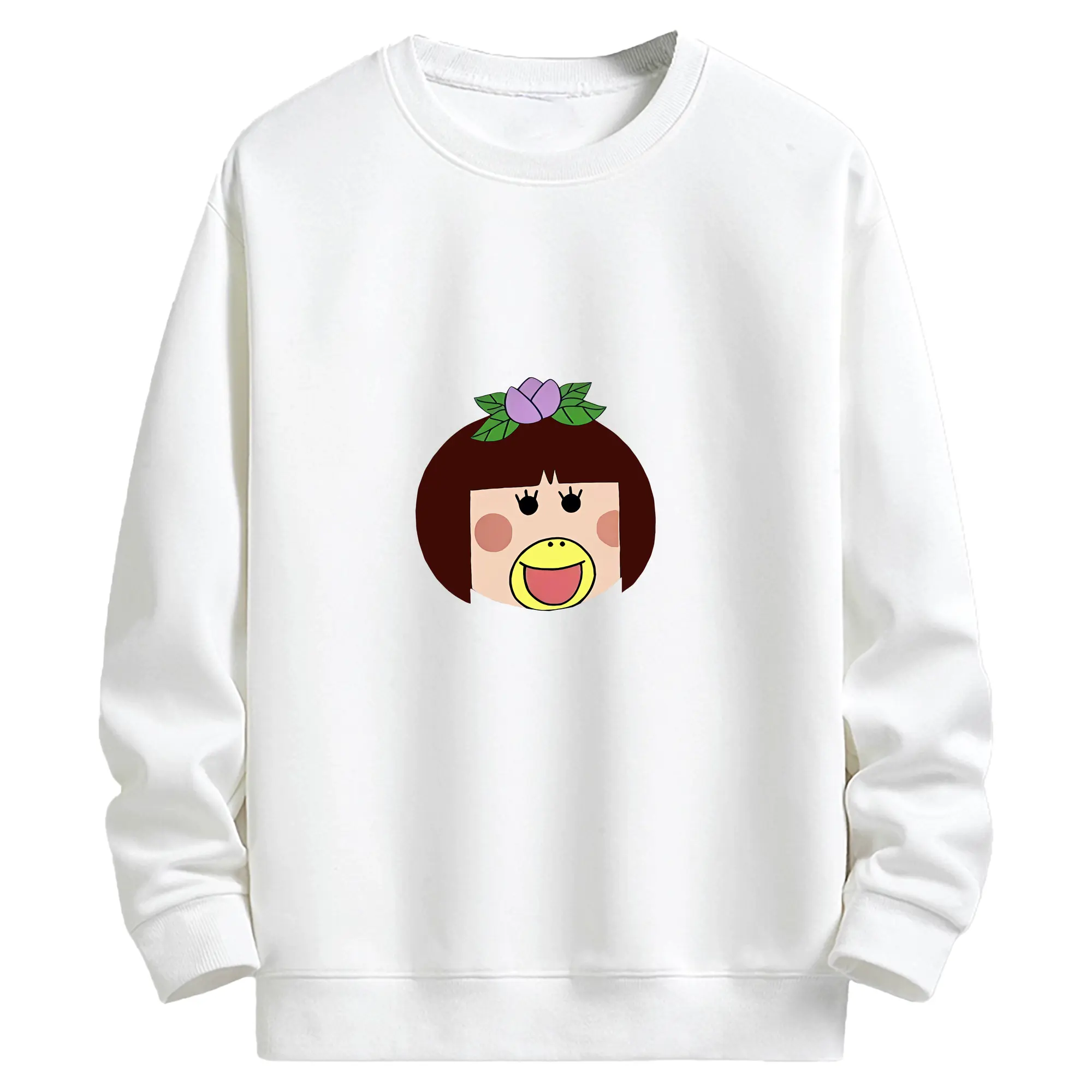 はなかっぱ グッズ,ももかっぱちゃん - キッズ クルーネックスウェットシャツ ・ フロントプリント ・ 綿80％ ポリエステル20％ ・ 快適 通学 スポーツ 日常使い お散歩用