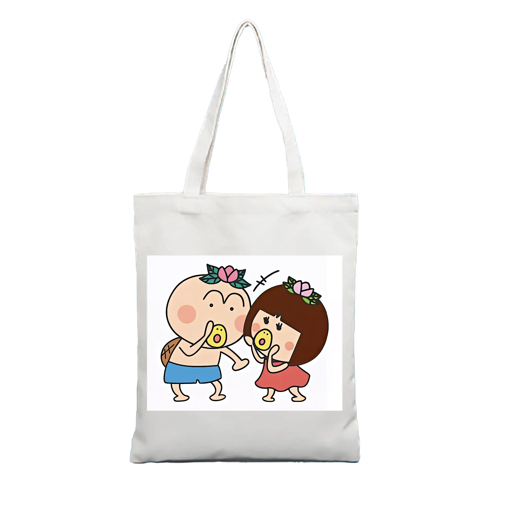 はなかっぱ グッズ,ももかっぱちゃん - 縦型キャンバス手提げバッグ（トートバッグ） ・ キャンバス素材 ・ ショッピング用 ・ 軽量 丈夫 お手入れ簡単