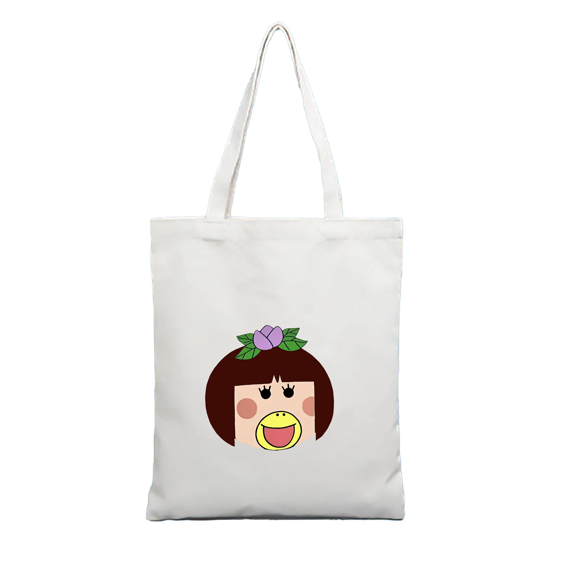 はなかっぱ グッズ,ももかっぱちゃん - 縦型キャンバス手提げバッグ（トートバッグ） ・ キャンバス素材 ・ ショッピング用 ・ 軽量 丈夫 お手入れ簡単