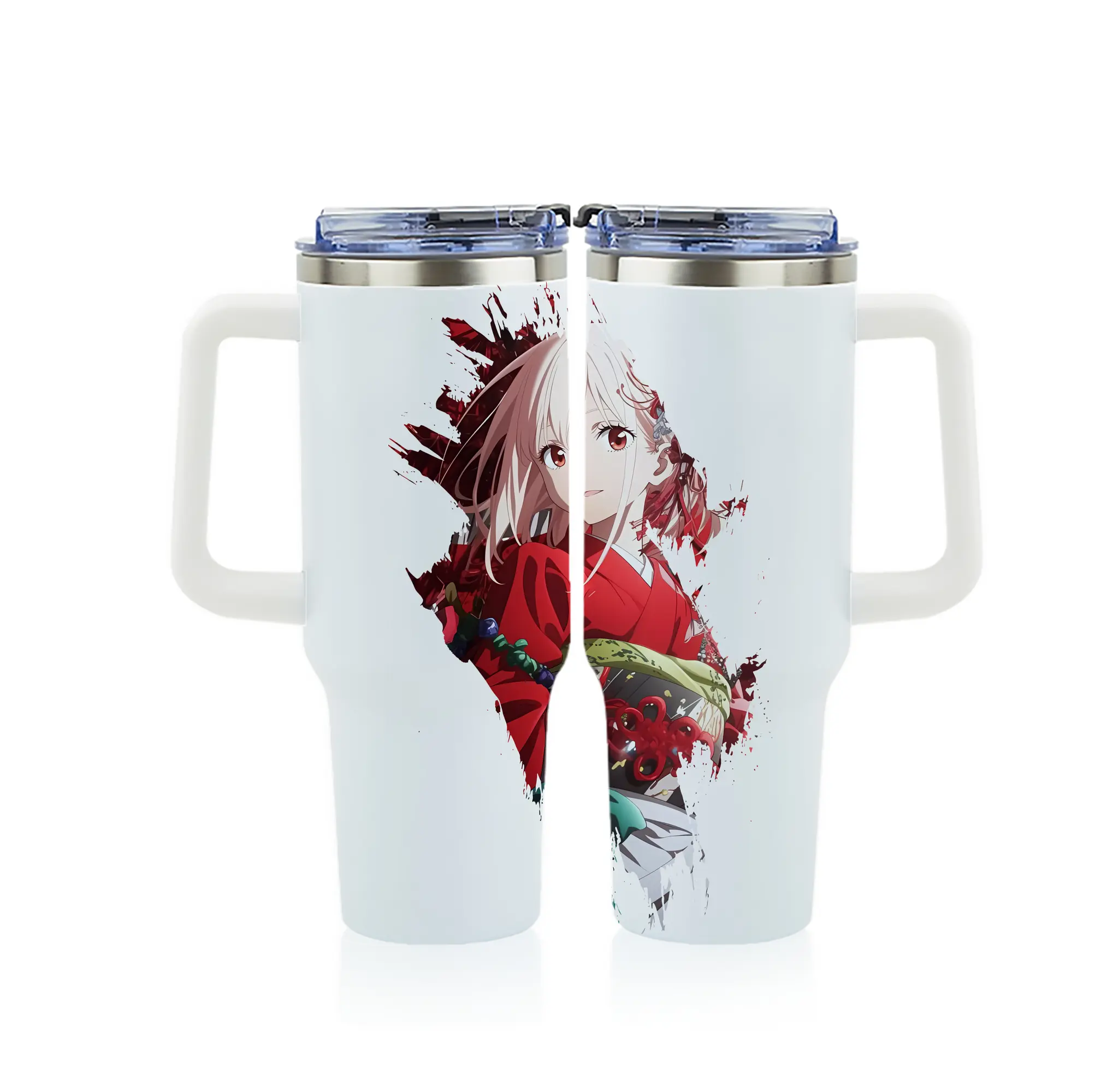 リコリス・リコイル グッズ,錦木千束 - 1200mL フルプリント車用タンブラー ・ 304ステンレス 内側 ・ 201ステンレス 外側 ・ 保温 保冷 ・ 通勤 ドライブ アウトドア用