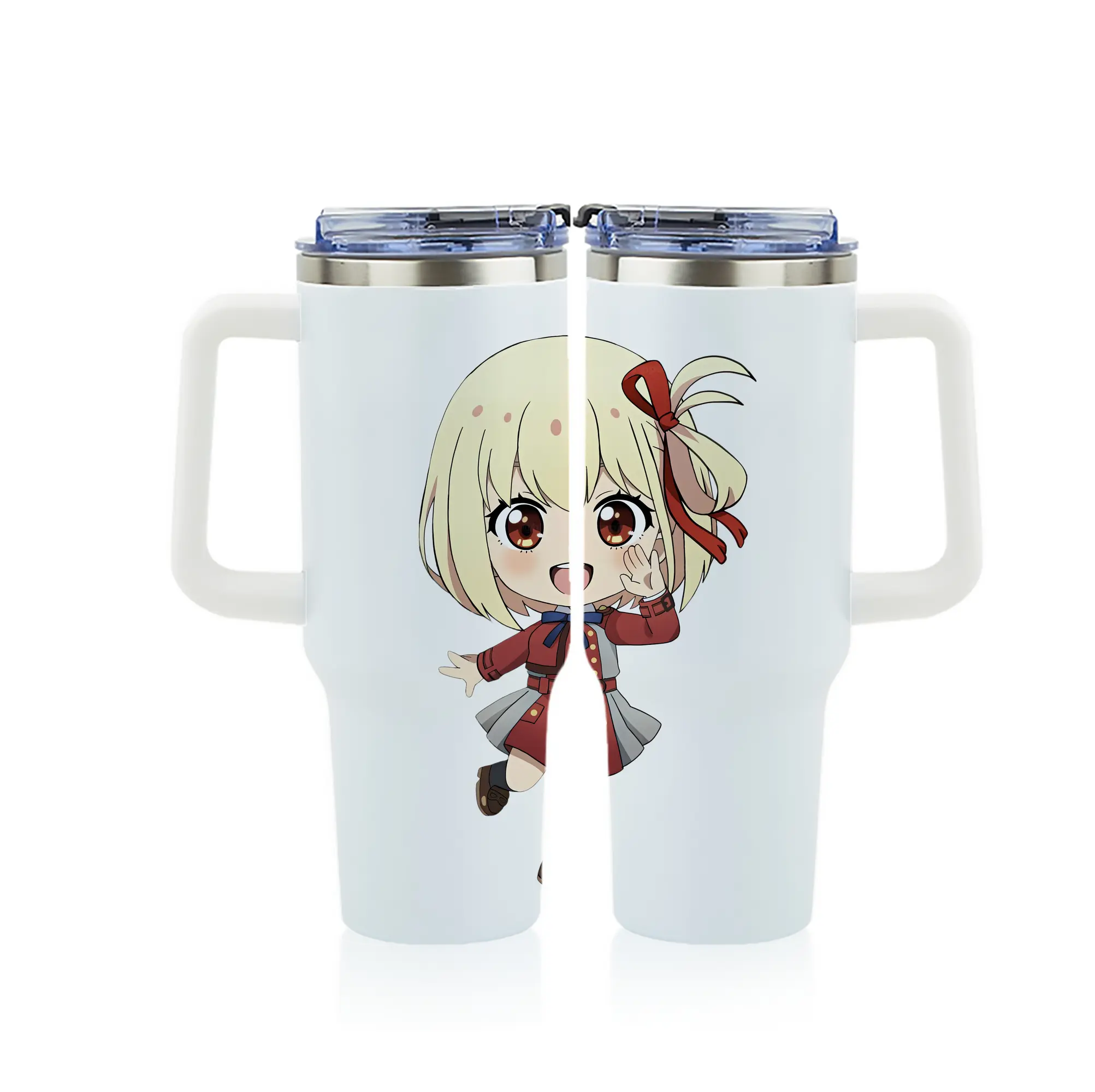 リコリス・リコイル グッズ,錦木千束 - 1200mL フルプリント車用タンブラー ・ 304ステンレス 内側 ・ 201ステンレス 外側 ・ 保温 保冷 ・ 通勤 ドライブ アウトドア用