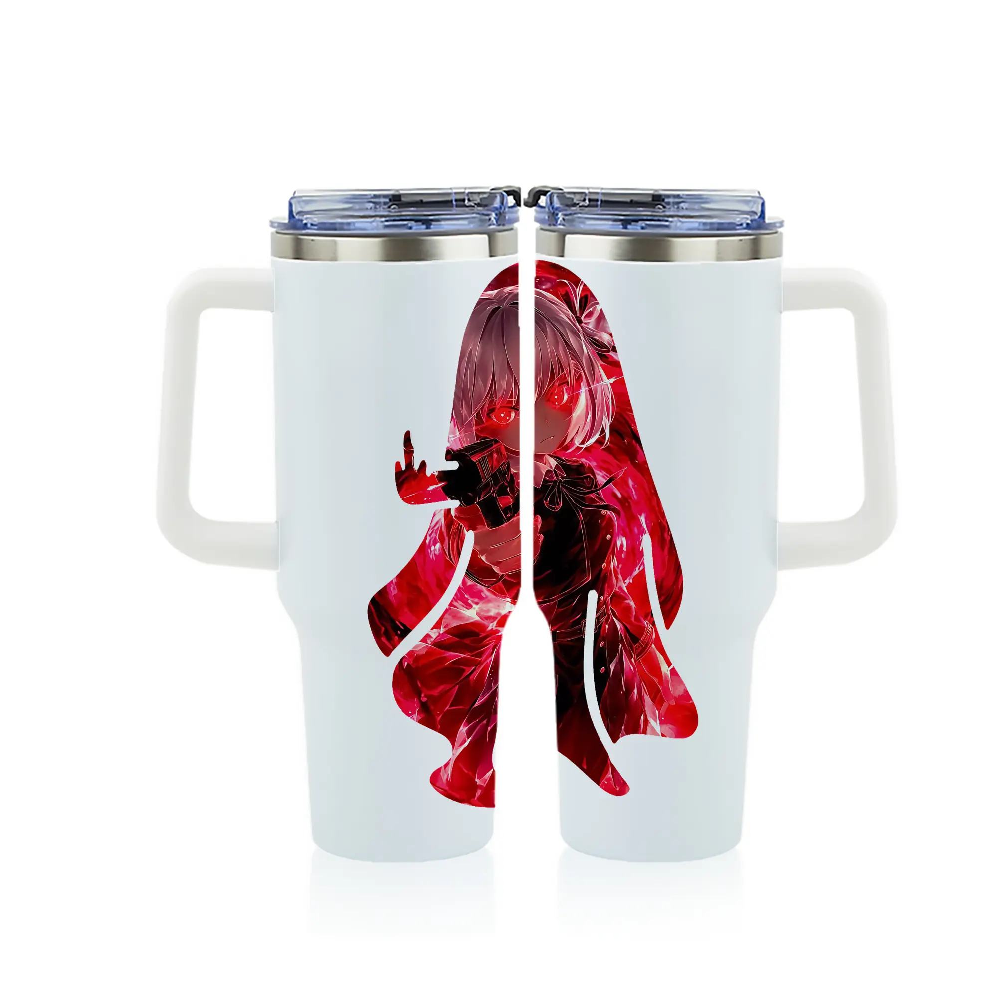 リコリス・リコイル グッズ,錦木千束 - 1200mL フルプリント車用タンブラー ・ 304ステンレス 内側 ・ 201ステンレス 外側 ・ 保温 保冷 ・ 通勤 ドライブ アウトドア用