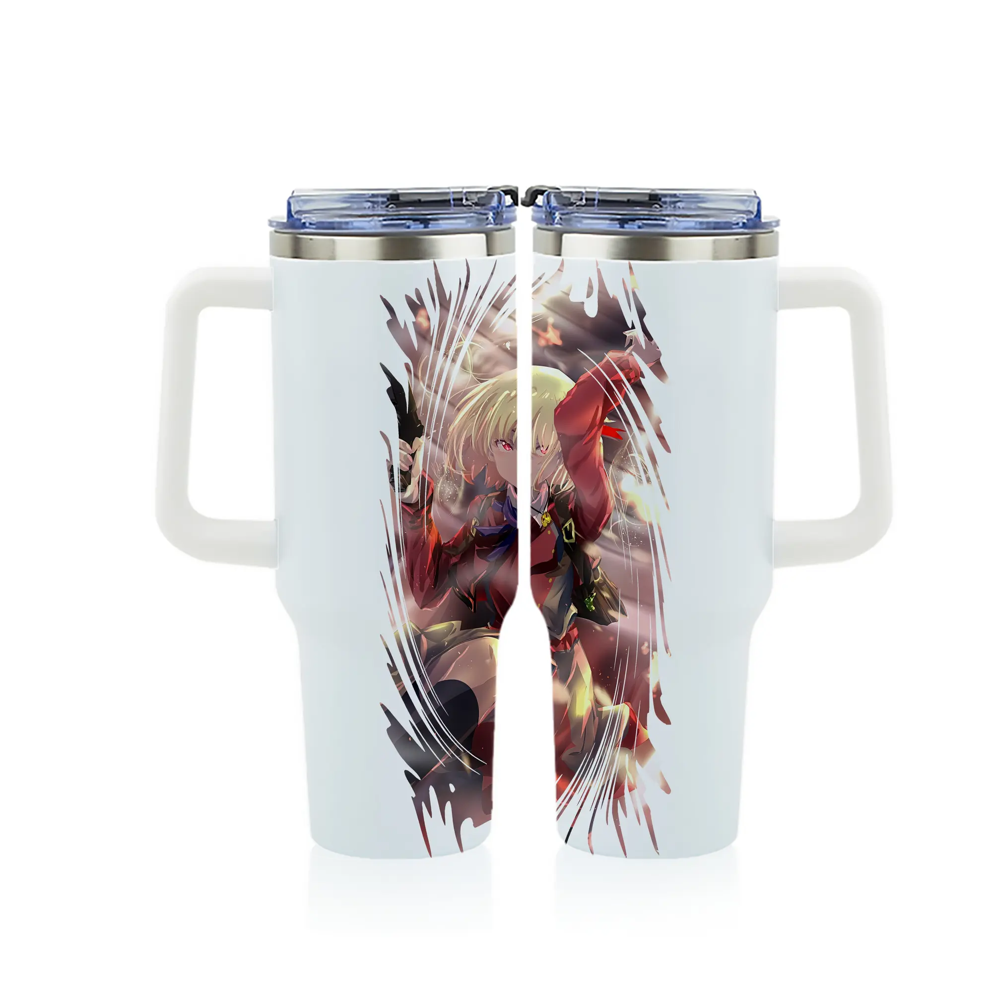 リコリス・リコイル グッズ,錦木千束 - 1200mL フルプリント車用タンブラー ・ 304ステンレス 内側 ・ 201ステンレス 外側 ・ 保温 保冷 ・ 通勤 ドライブ アウトドア用