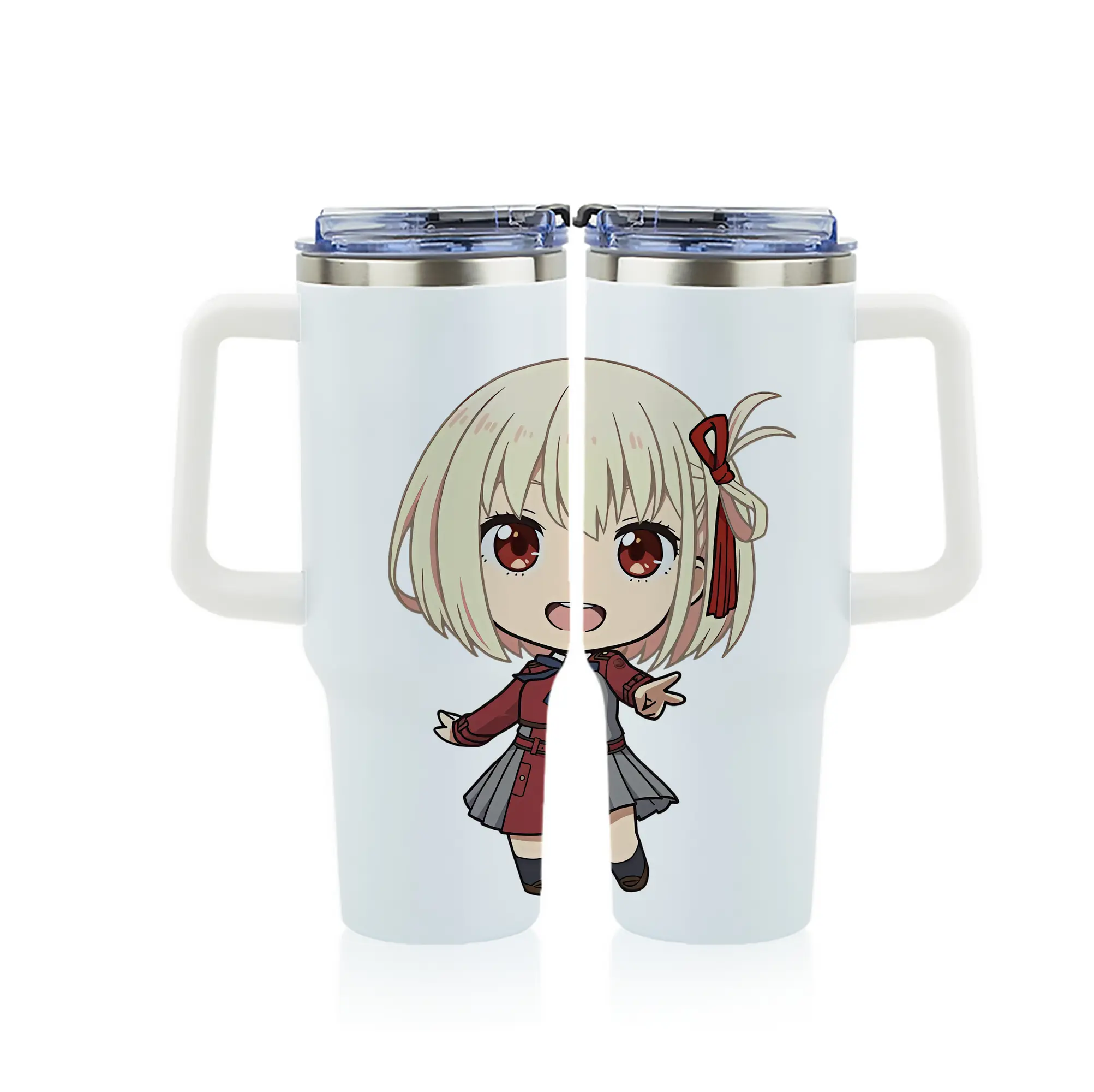 リコリス・リコイル グッズ,錦木千束 - 1200mL フルプリント車用タンブラー ・ 304ステンレス 内側 ・ 201ステンレス 外側 ・ 保温 保冷 ・ 通勤 ドライブ アウトドア用