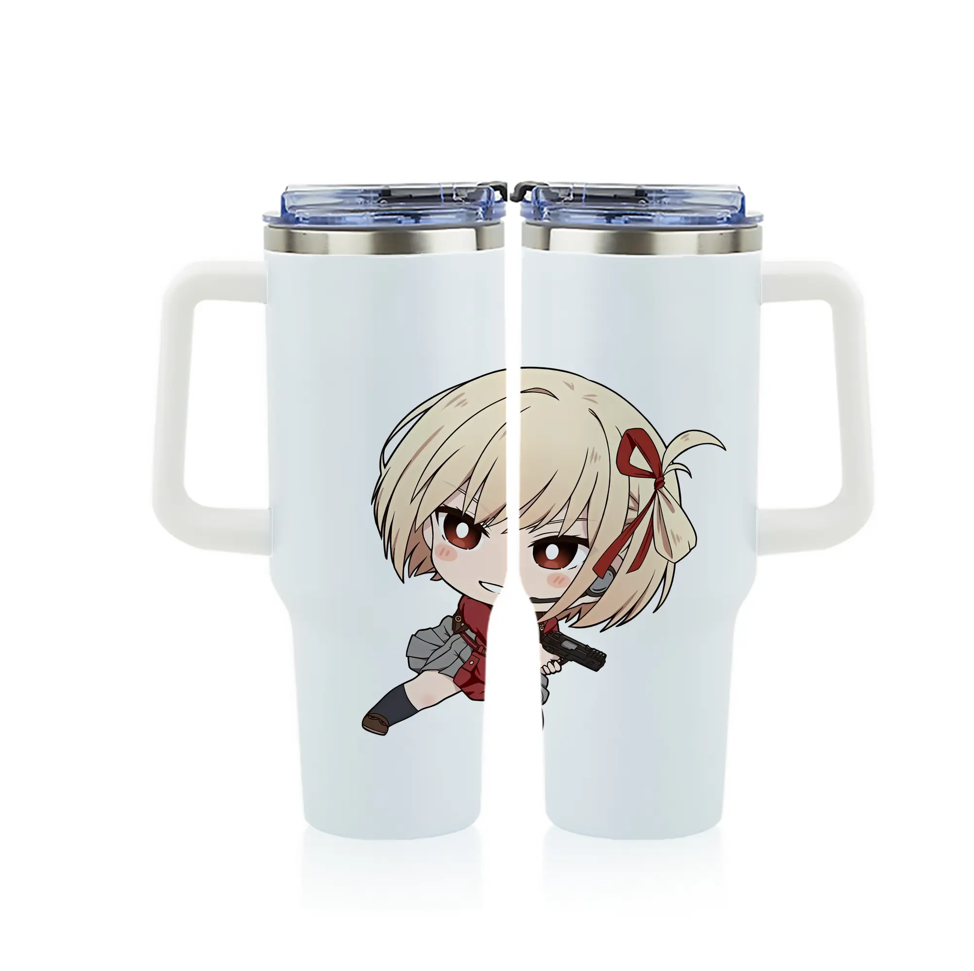 リコリス・リコイル グッズ,錦木千束 - 1200mL フルプリント車用タンブラー ・ 304ステンレス 内側 ・ 201ステンレス 外側 ・ 保温 保冷 ・ 通勤 ドライブ アウトドア用