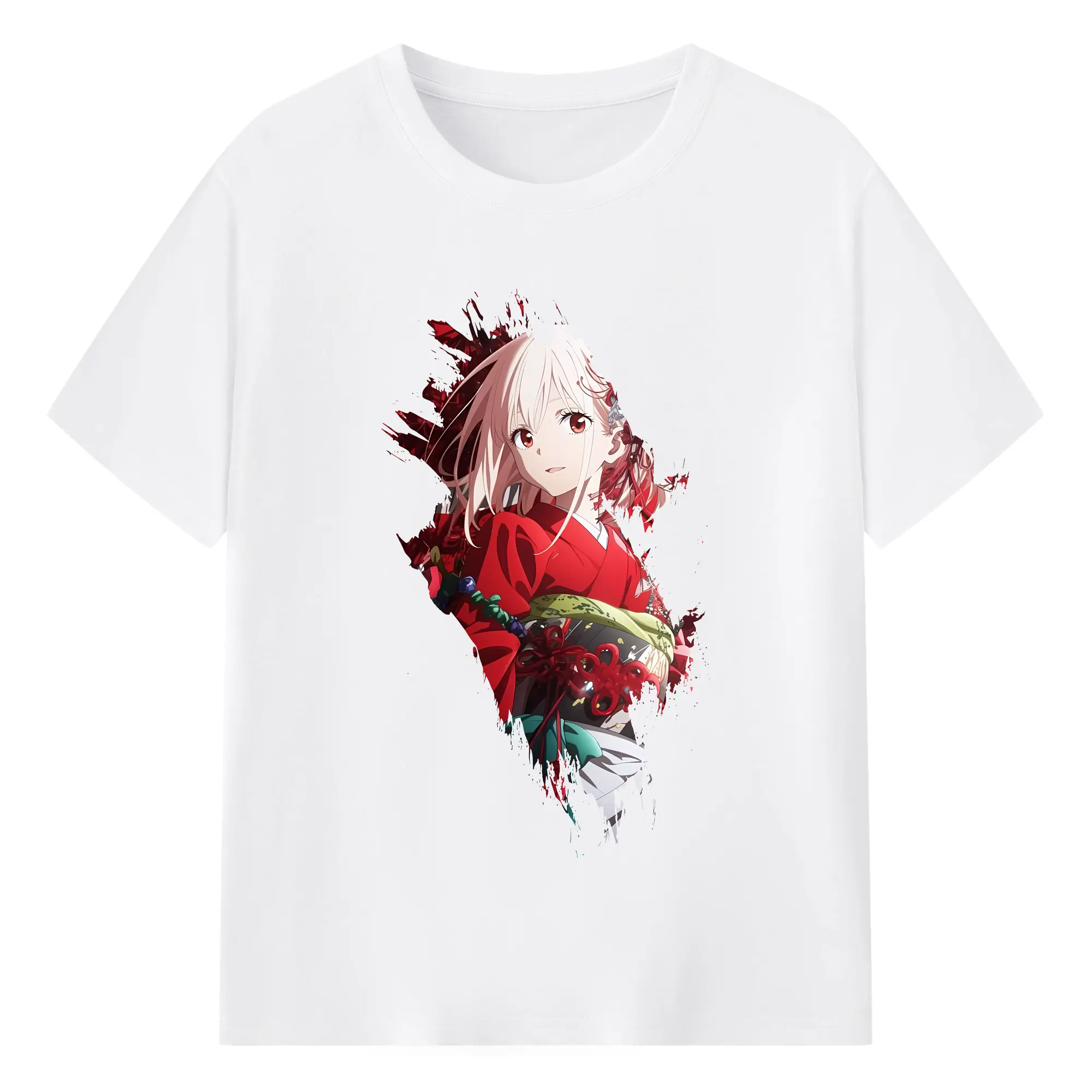 リコリス・リコイル グッズ,錦木千束 - 綿100％ 半袖Tシャツ ・ フロントプリント ・ 快適 通気性 ・ 日常使い 散歩 スポーツ用