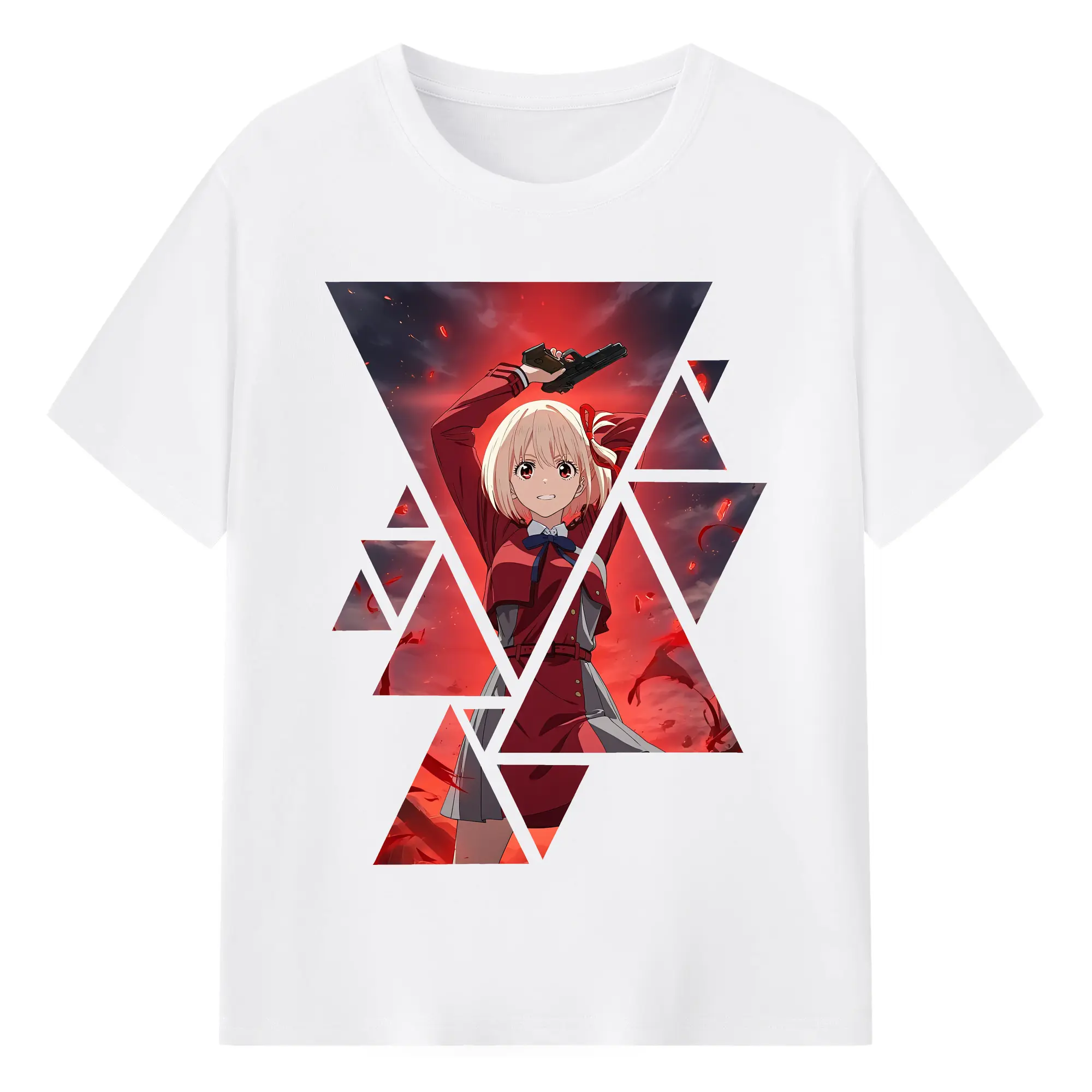 リコリス・リコイル グッズ,錦木千束 - 綿100％ 半袖Tシャツ ・ フロントプリント ・ 快適 通気性 ・ 日常使い 散歩 スポーツ用