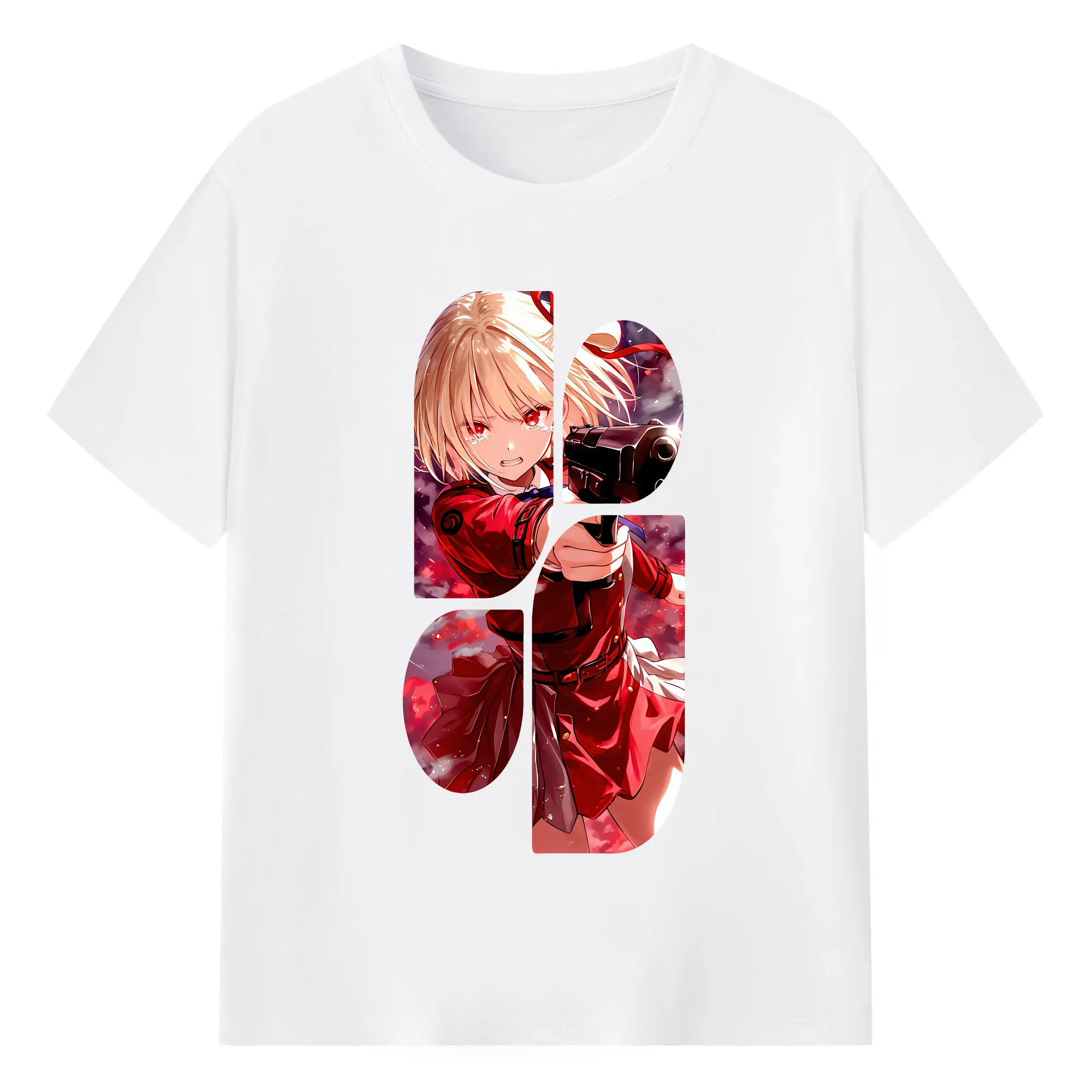 リコリス・リコイル グッズ,錦木千束 - 綿100％ 半袖Tシャツ ・ フロントプリント ・ 快適 通気性 ・ 日常使い 散歩 スポーツ用