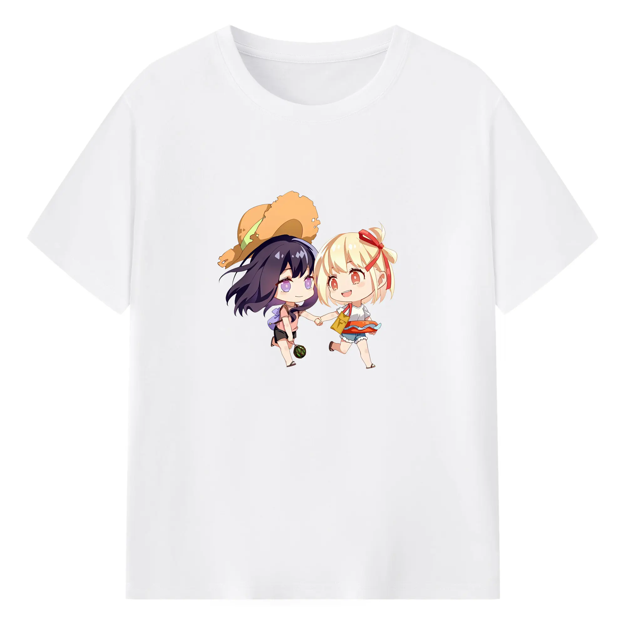 リコリス・リコイル グッズ,錦木千束 - 綿100％ 半袖Tシャツ ・ フロントプリント ・ 快適 通気性 ・ 日常使い 散歩 スポーツ用