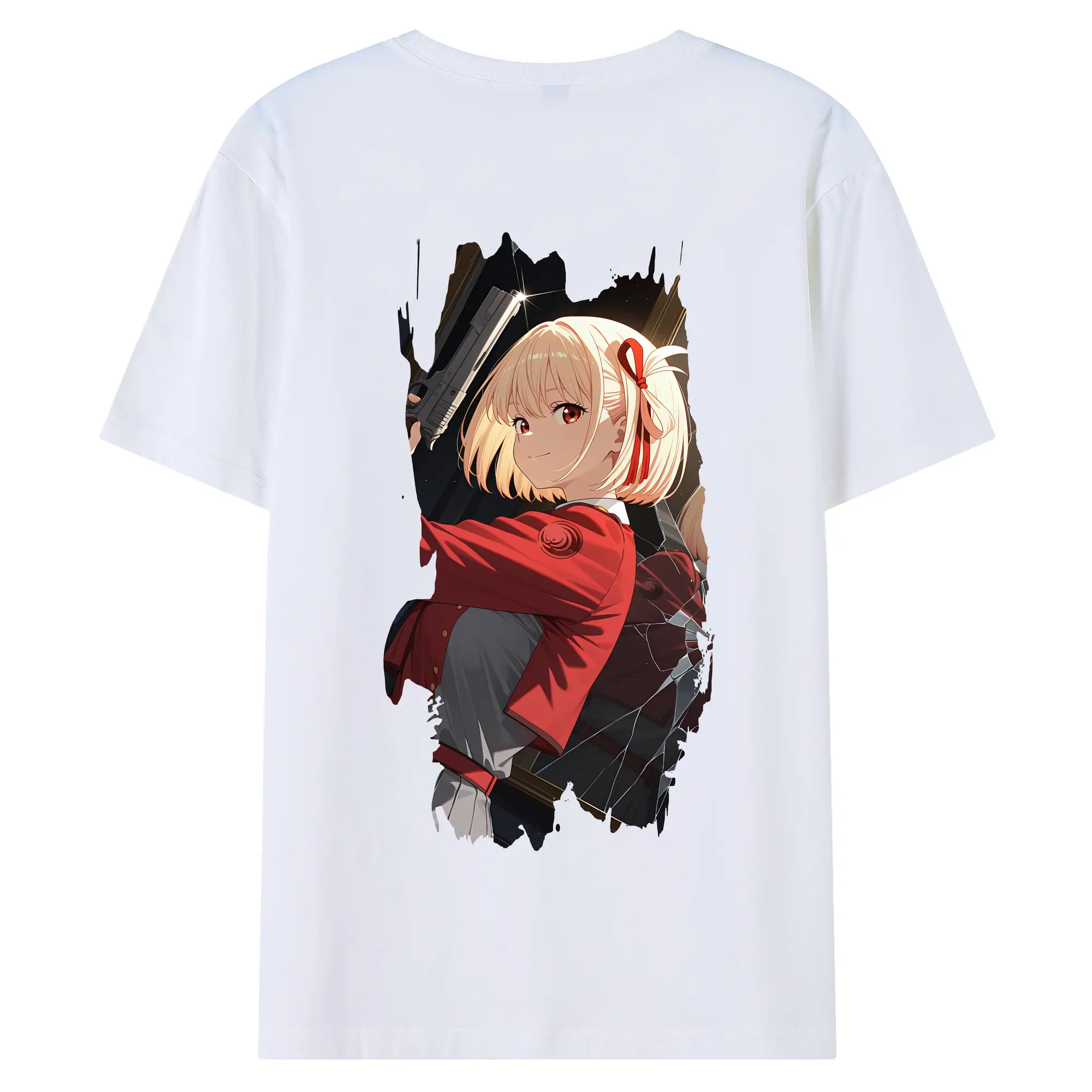 リコリス・リコイル グッズ,錦木千束 - 綿100％ 半袖Tシャツ ・ バックプリント ・ 快適 通気性 ・ 日常使い 散歩 スポーツ用