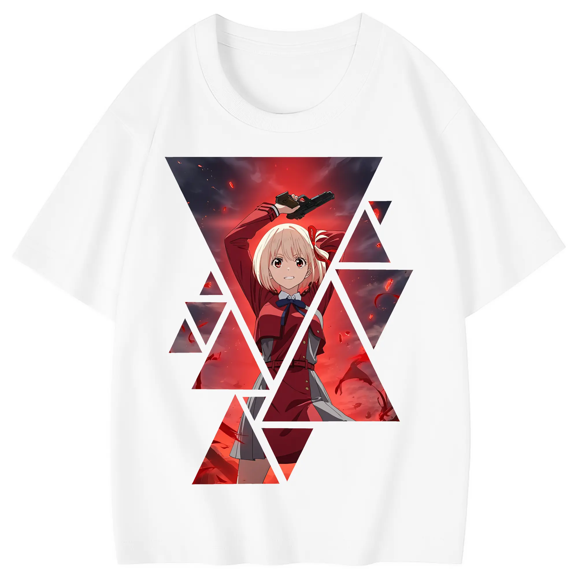 リコリス・リコイル グッズ,錦木千束 - 綿100％ キッズTシャツ ・ フロントプリント ・ 快適 通気性 ・ スポーツ カジュアル 散歩用